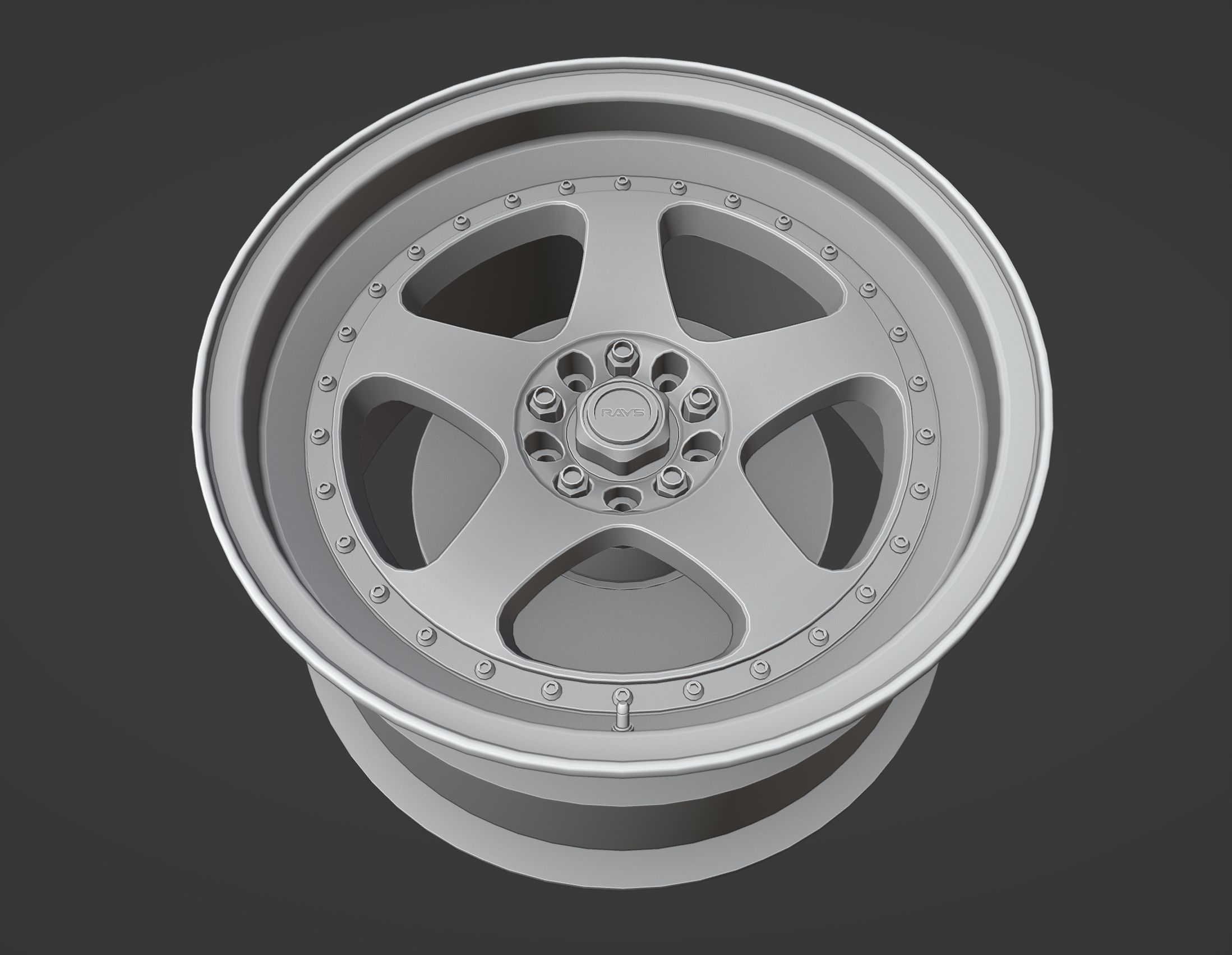 Rays Nismo LMGT1 - 3 Piece Wheels - Game Ready Low-poly 3D model_1