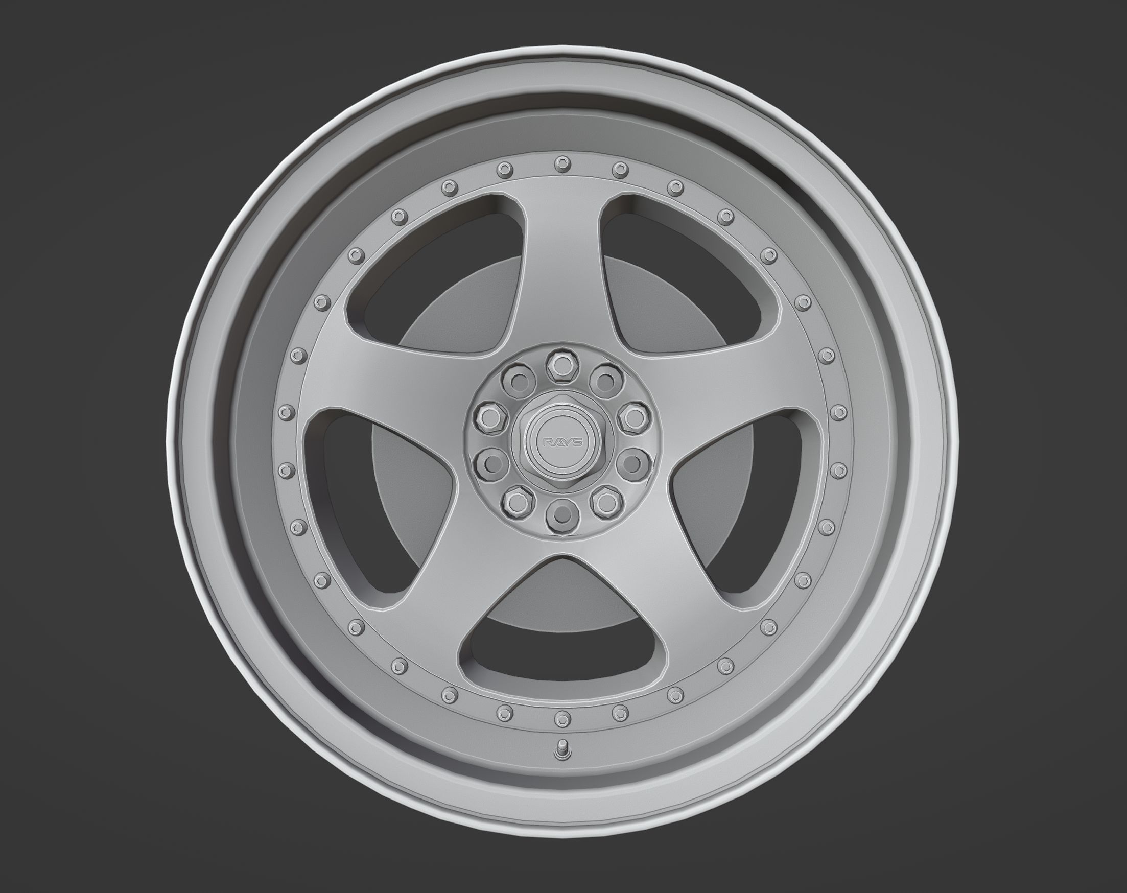 Rays Nismo LMGT1 - 3 Piece Wheels - Game Ready Low-poly 3D model_3