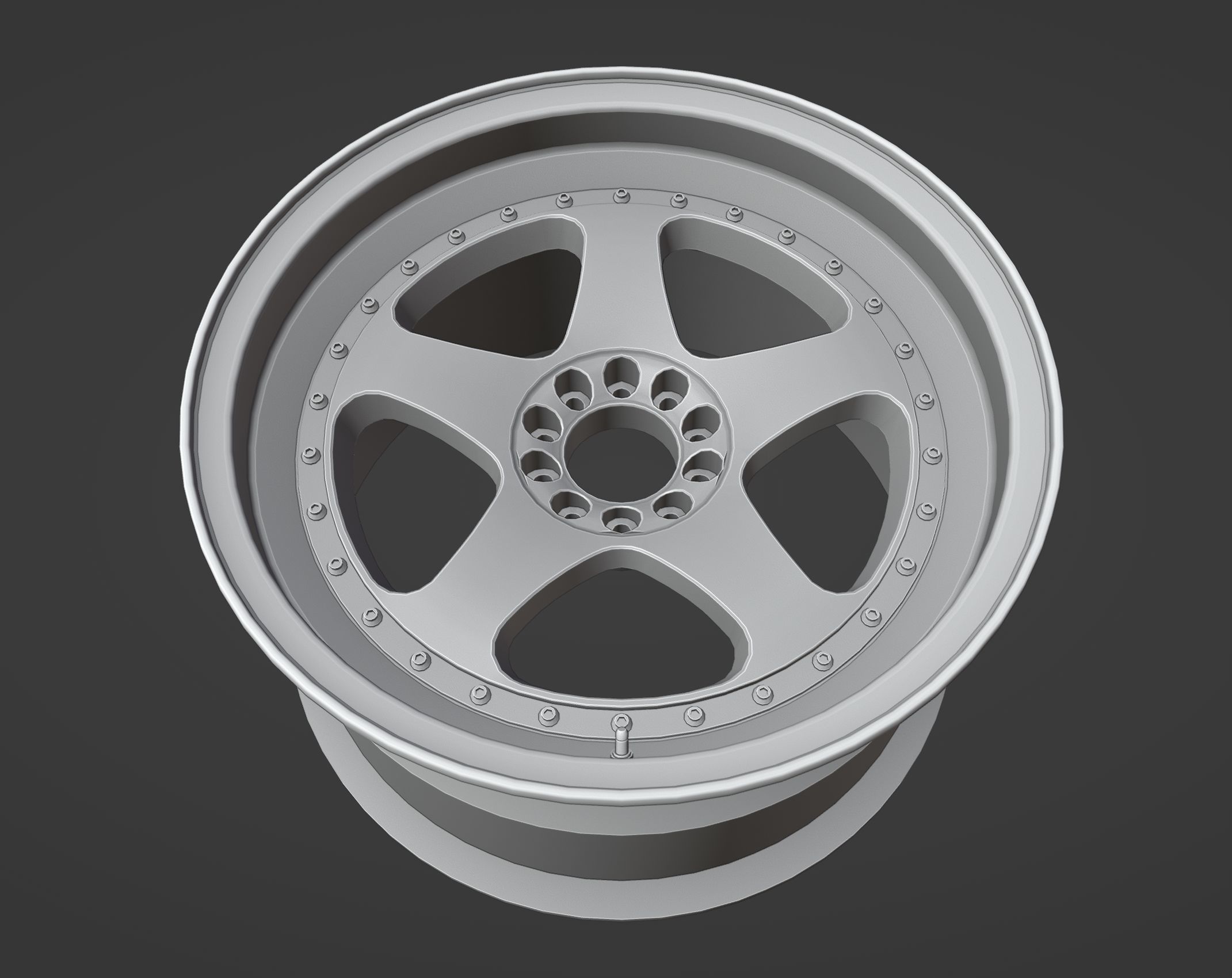 Rays Nismo LMGT1 - 3 Piece Wheels - Game Ready Low-poly 3D model_5
