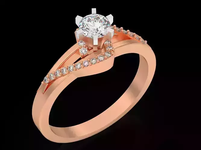 Solitaire ring Engagement Ring Silver Gold