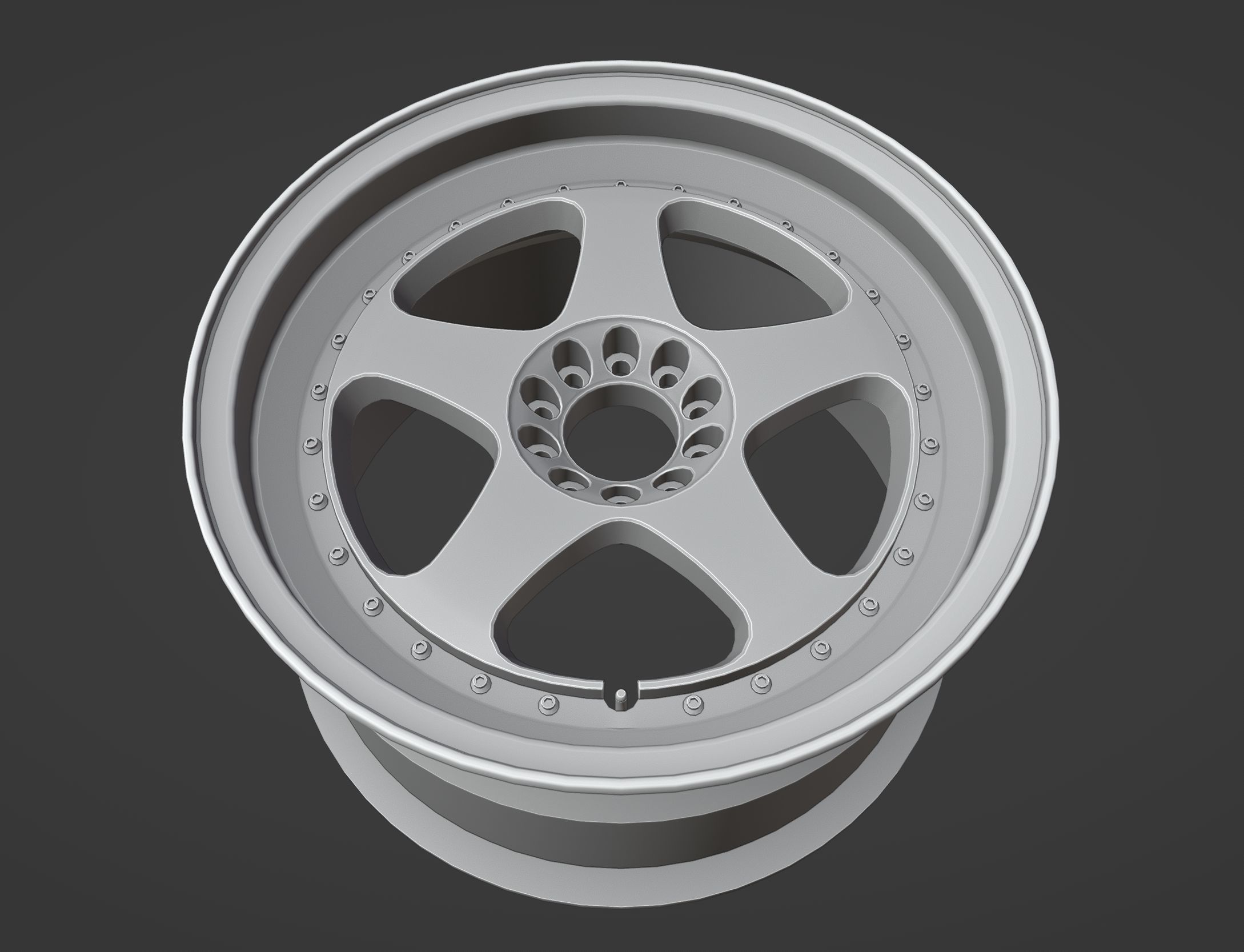 Rays Nismo LMGT2 - 3 Piece Wheels - Game Ready Low-poly 3D model_5
