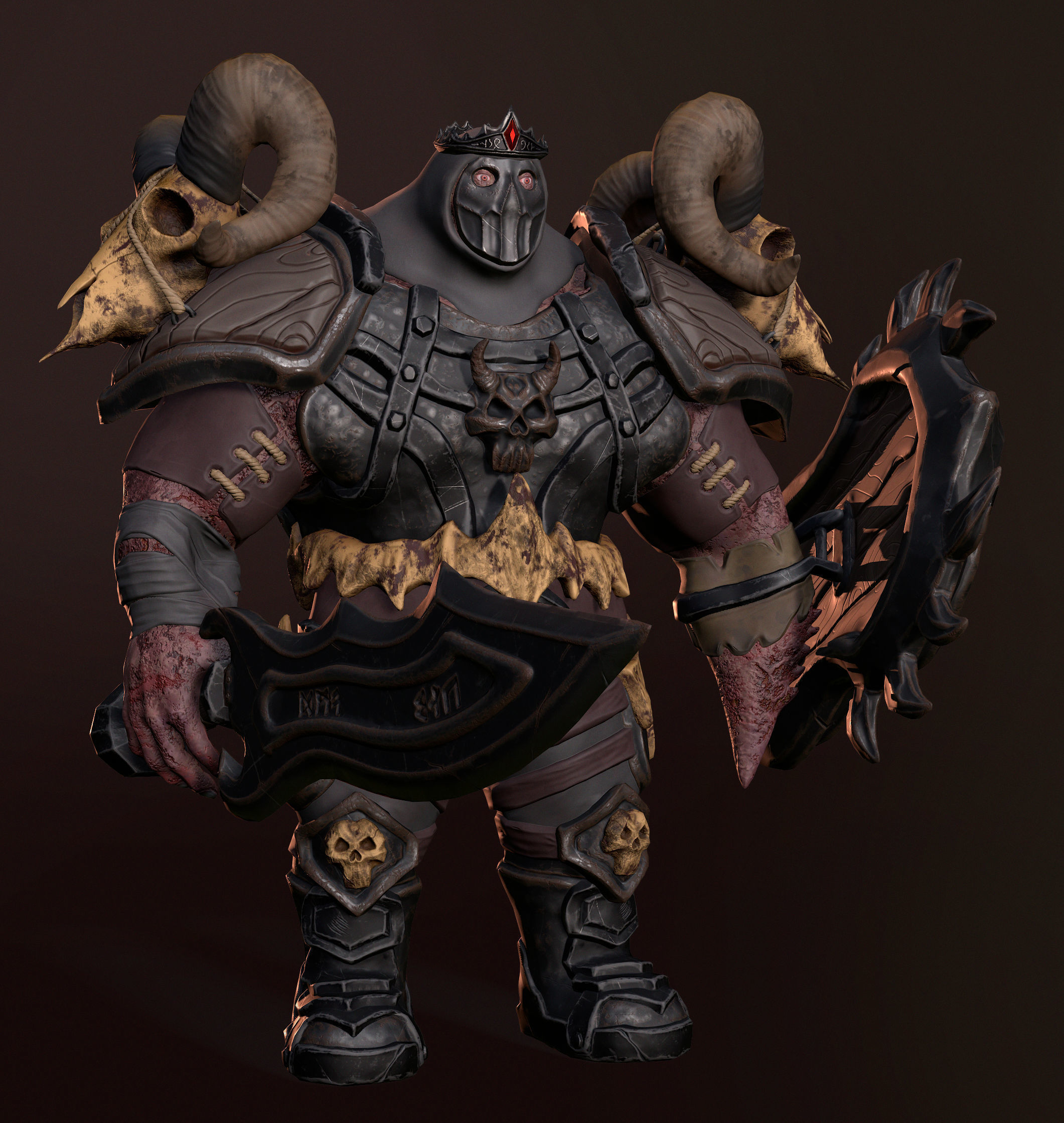 Death Knight Low-poly 3D model_7