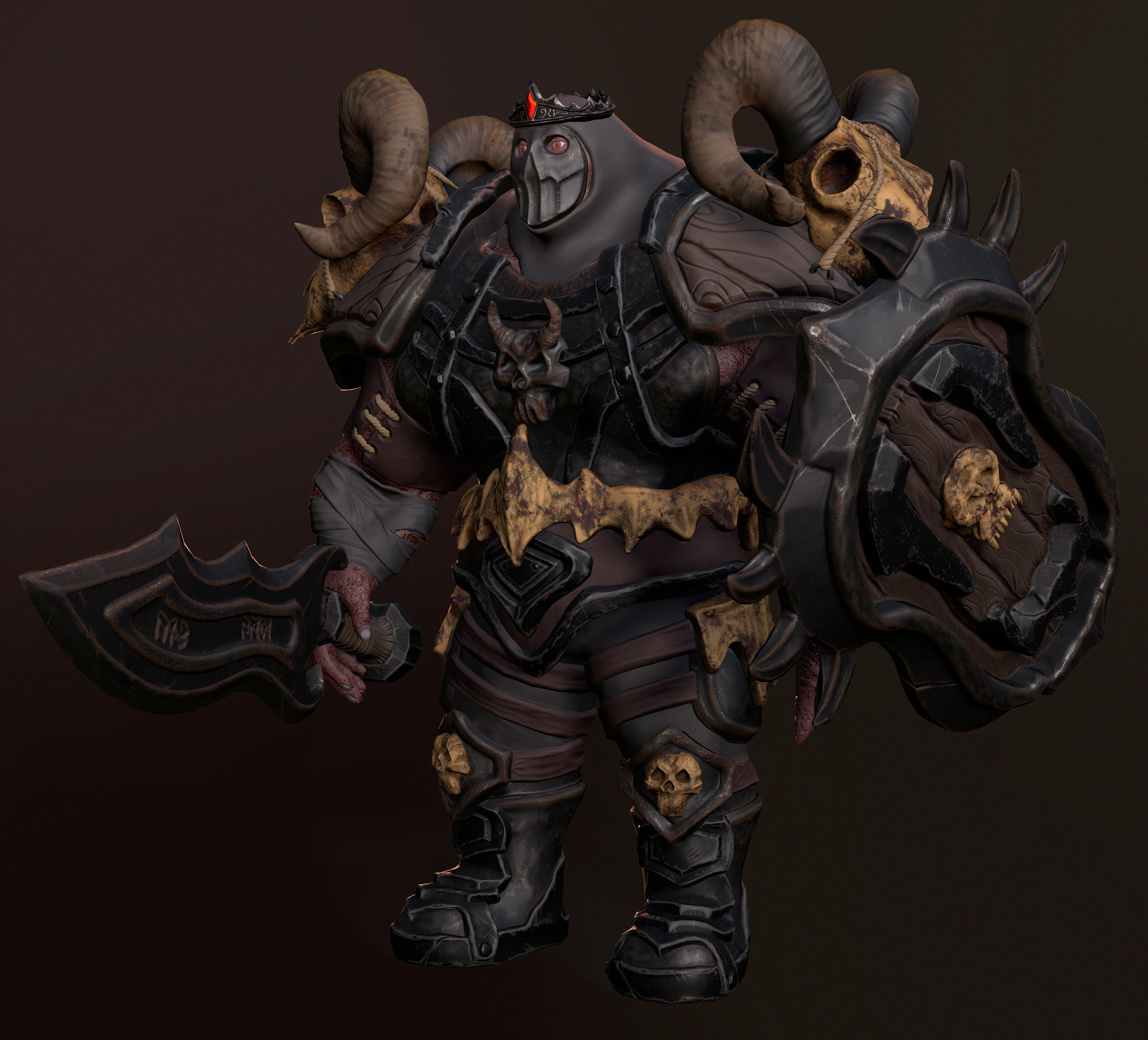 Death Knight Low-poly 3D model_4