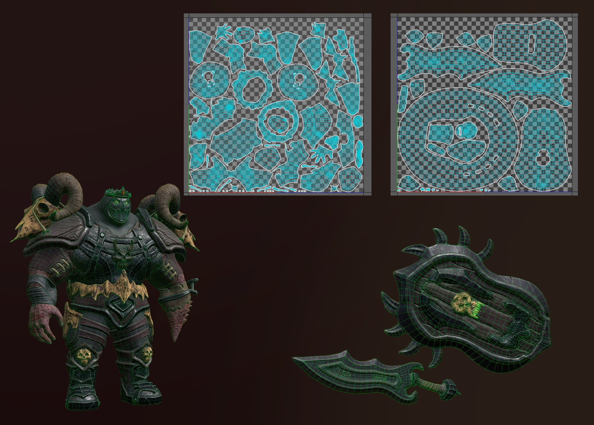 Death Knight Low-poly 3D model_17