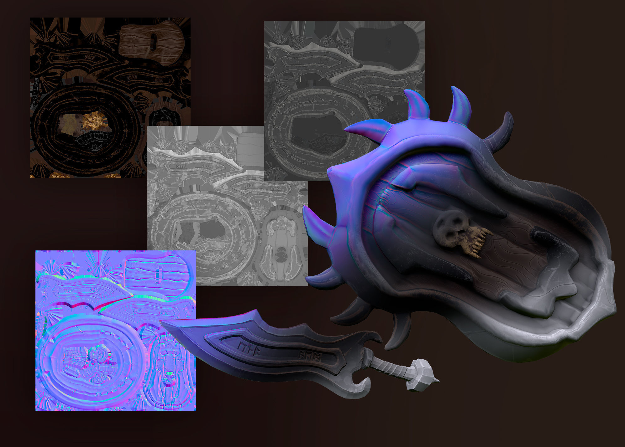 Death Knight Low-poly 3D model_15