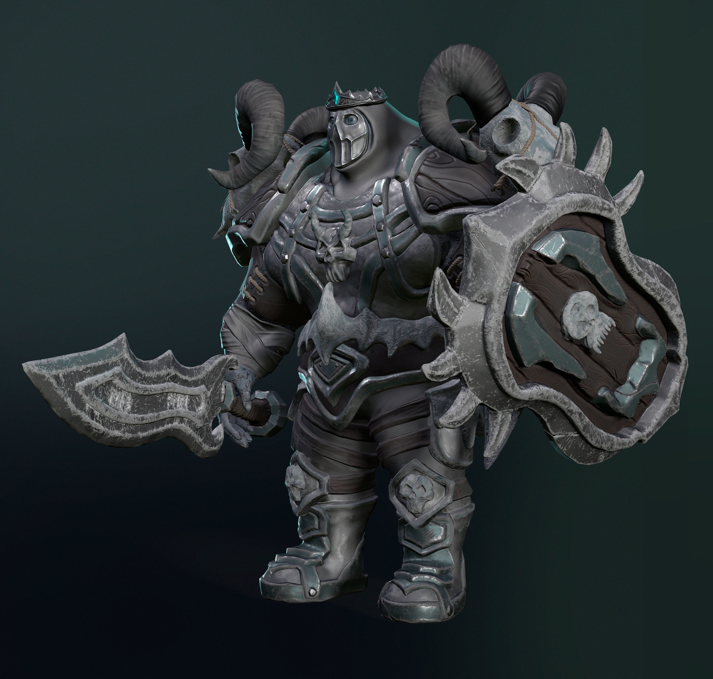 Death Knight Low-poly 3D model_6