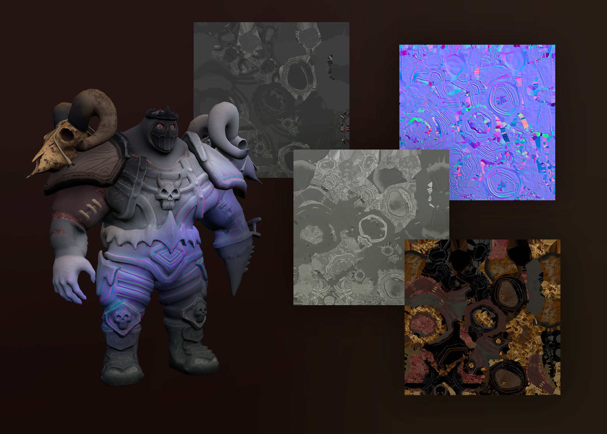 Death Knight Low-poly 3D model_16