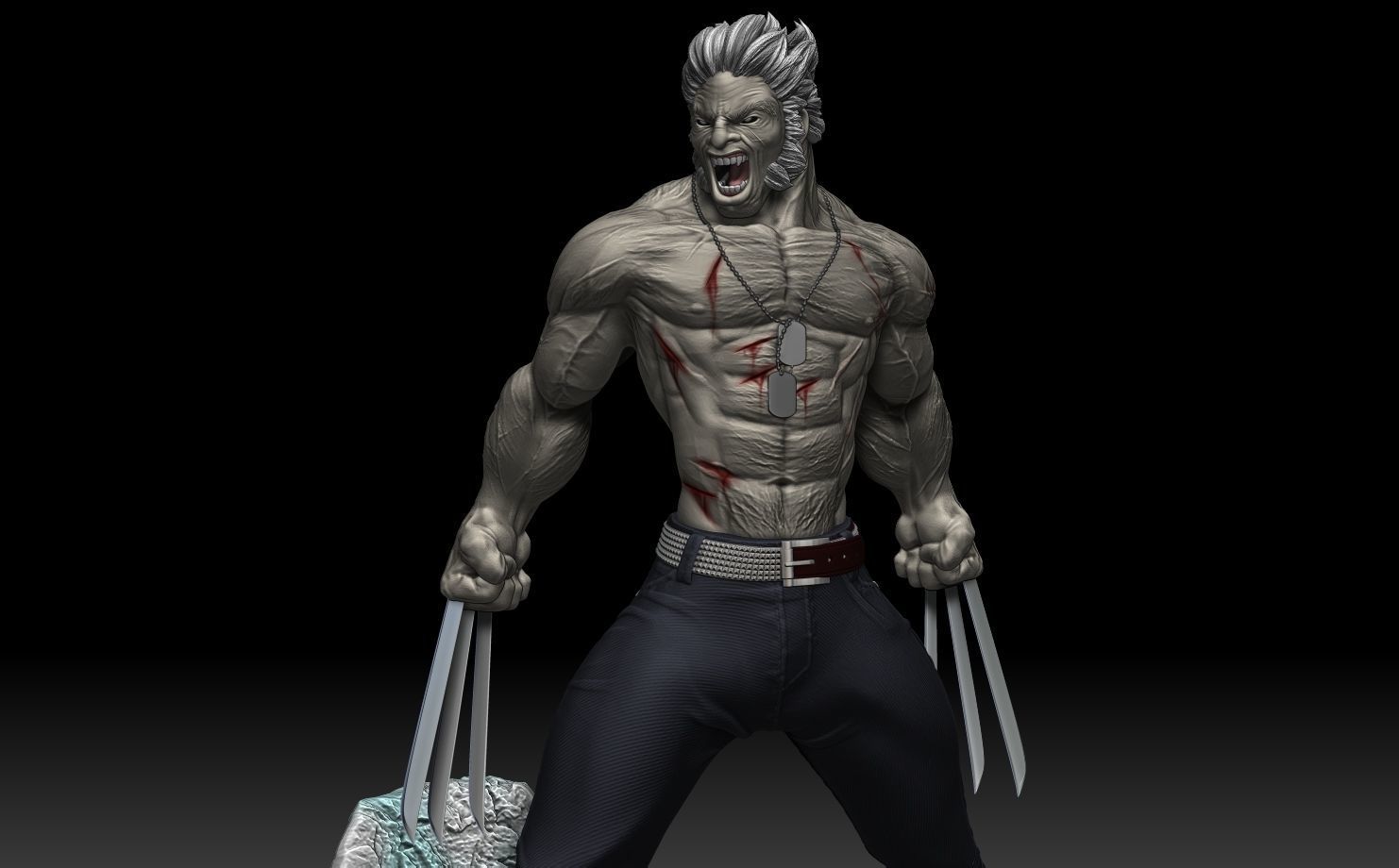 Wolverine X-men Stand 3D print model_4