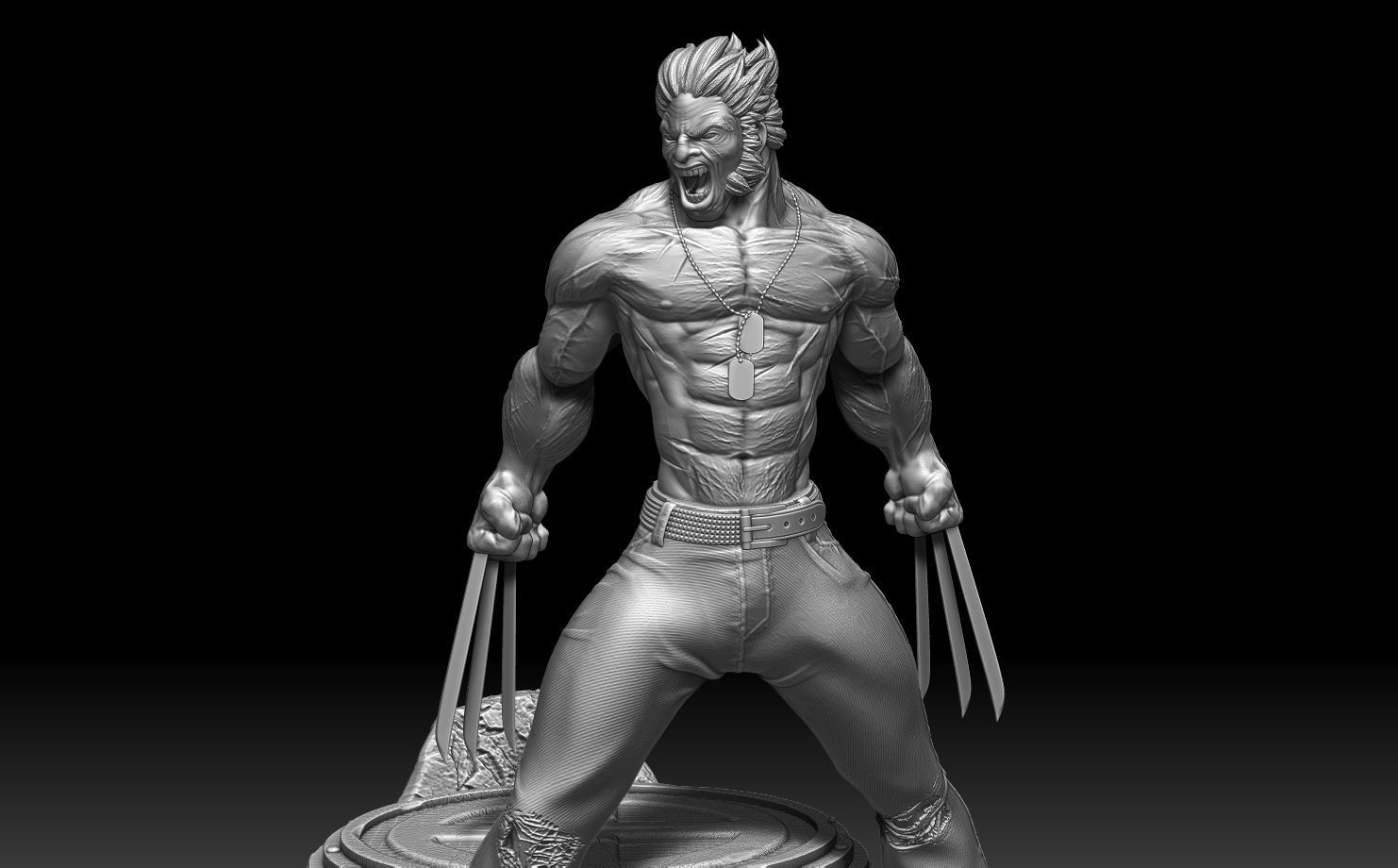 Wolverine X-men Stand 3D print model_5