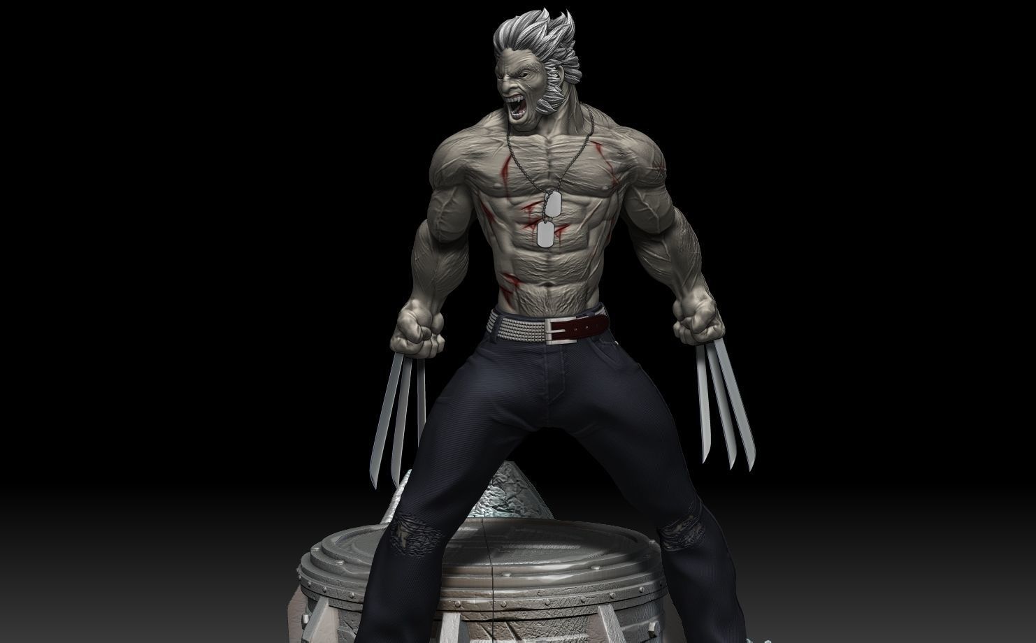 Wolverine X-men Stand 3D print model_19