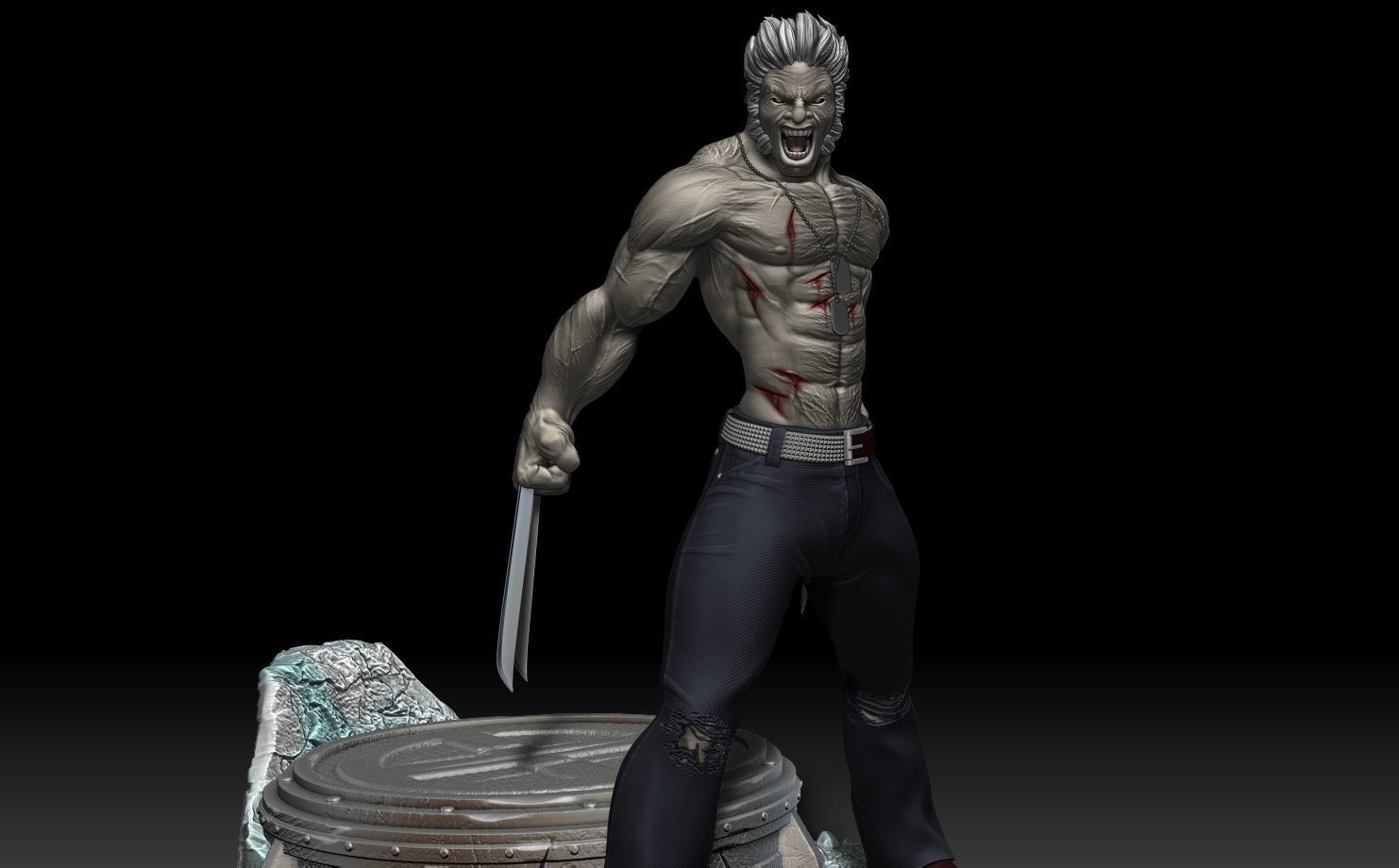 Wolverine X-men Stand 3D print model_18