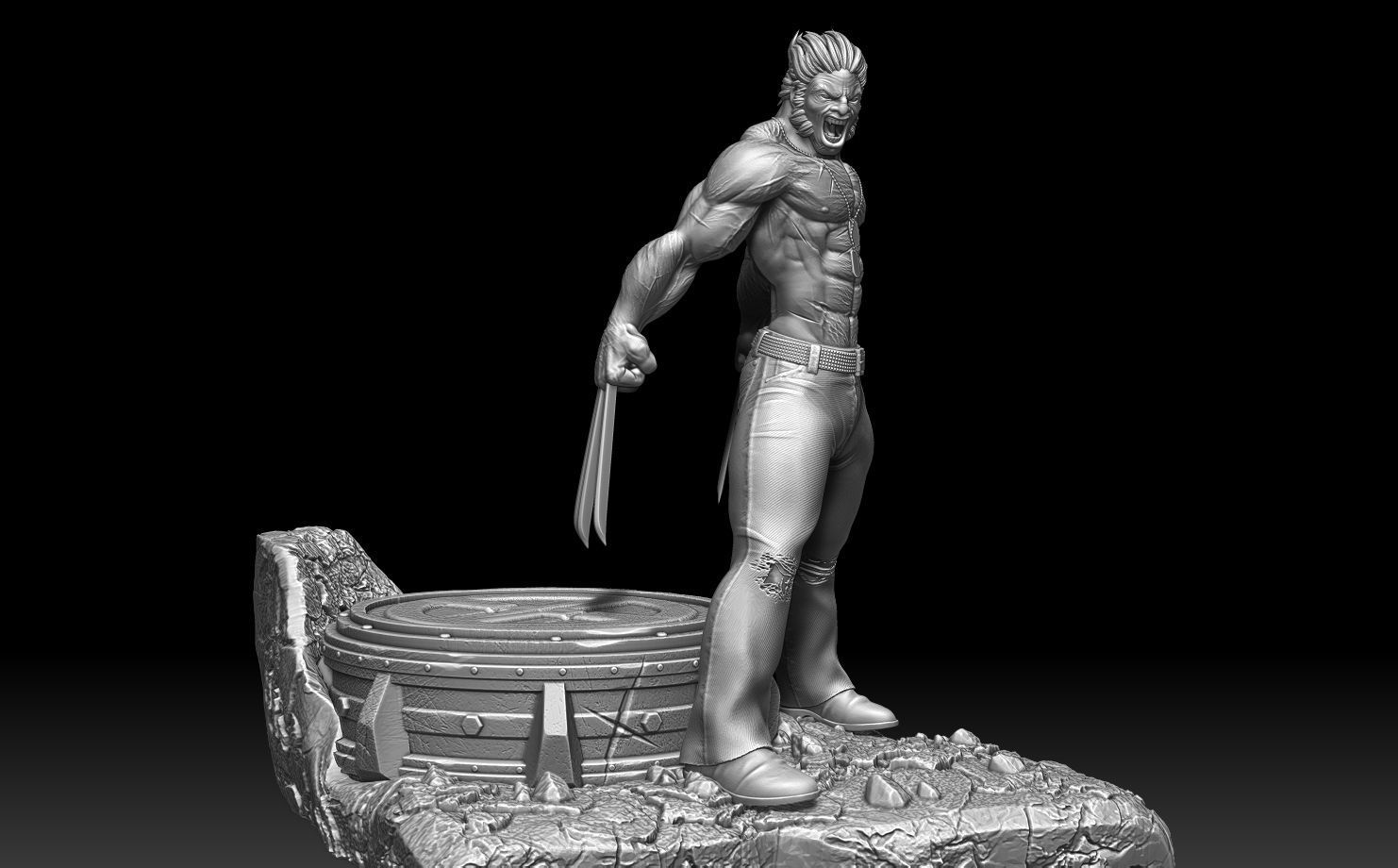 Wolverine X-men Stand 3D print model_6