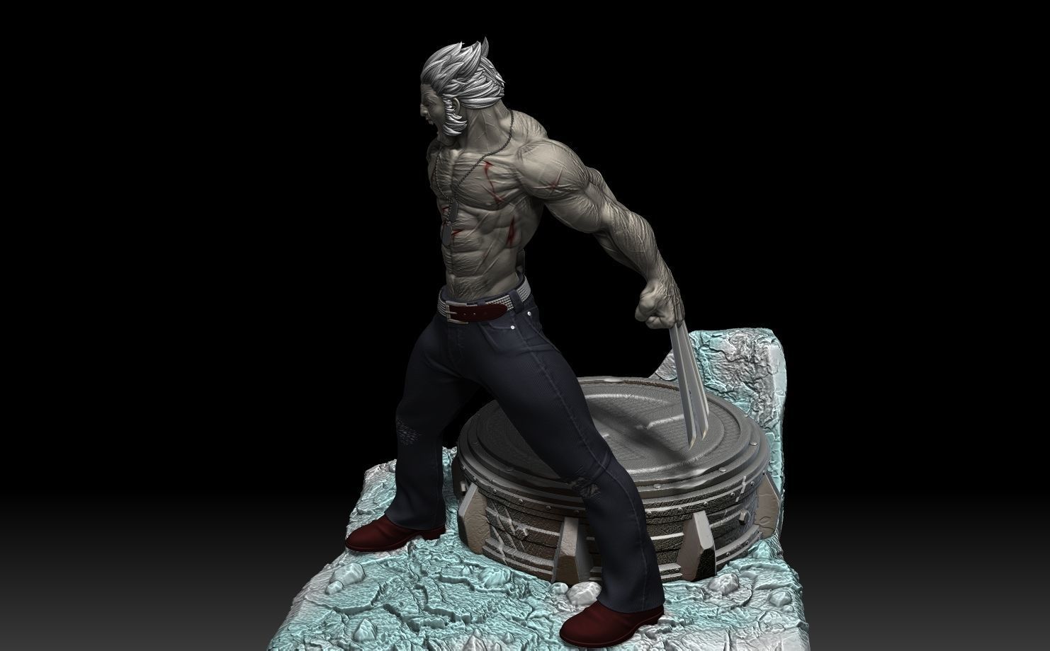 Wolverine X-men Stand 3D print model_2