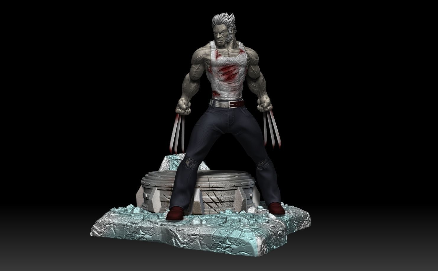 Wolverine X-men Stand 3D print model_1