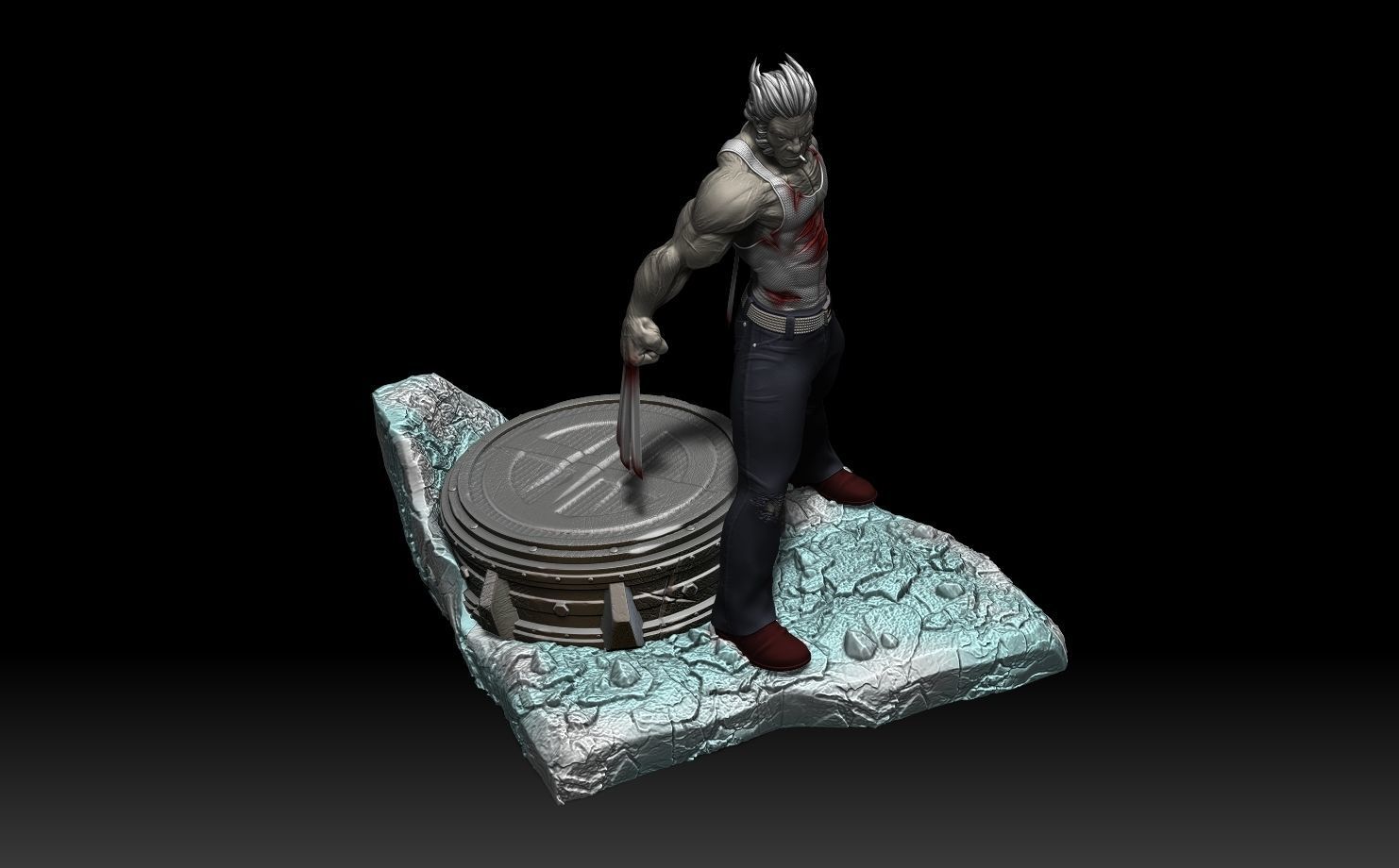Wolverine X-men Stand 3D print model_16