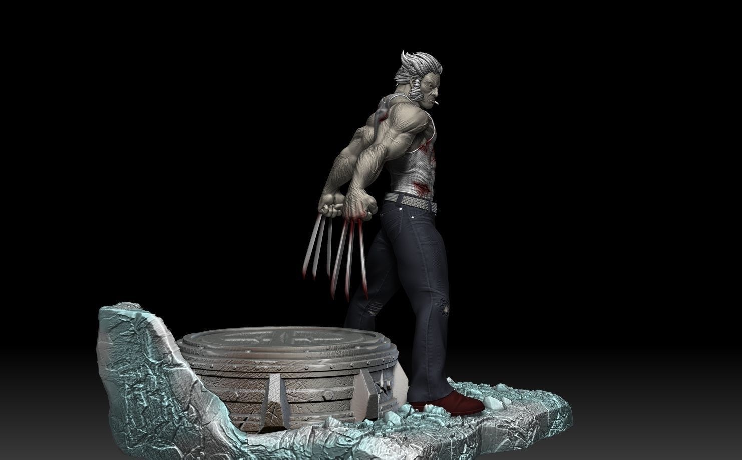 Wolverine X-men Stand 3D print model_15