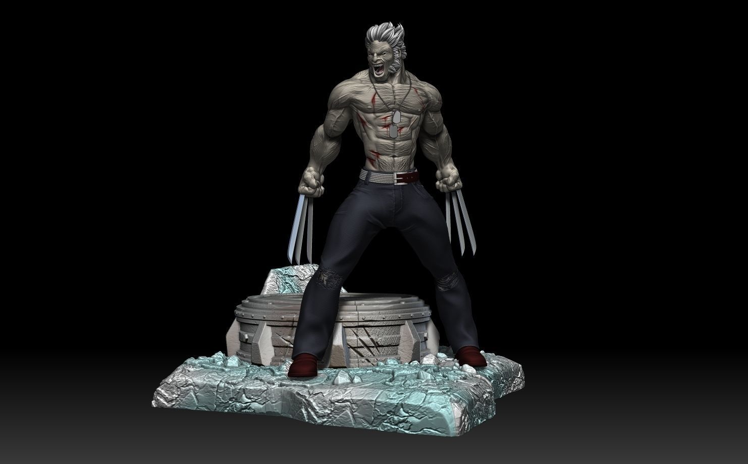 Wolverine X-men Stand 3D print model_12