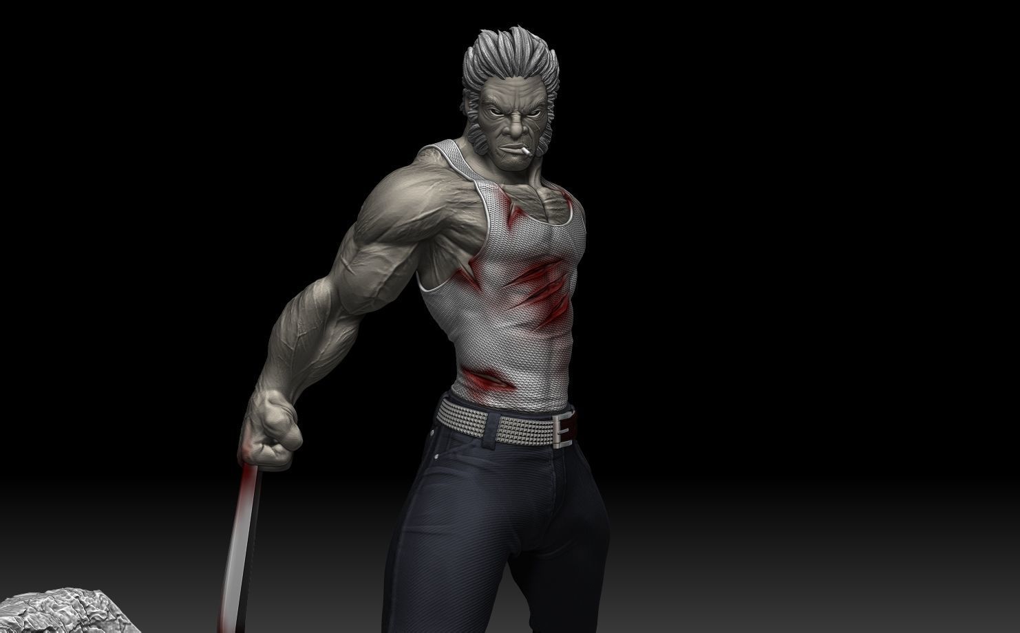 Wolverine X-men Stand 3D print model_11