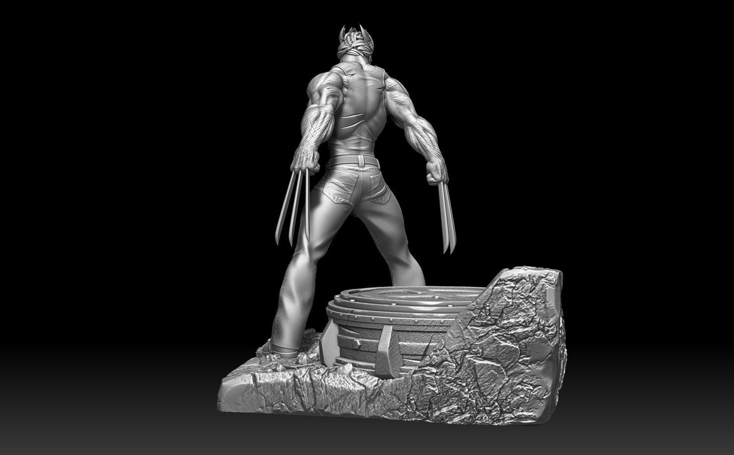 Wolverine X-men Stand 3D print model_10