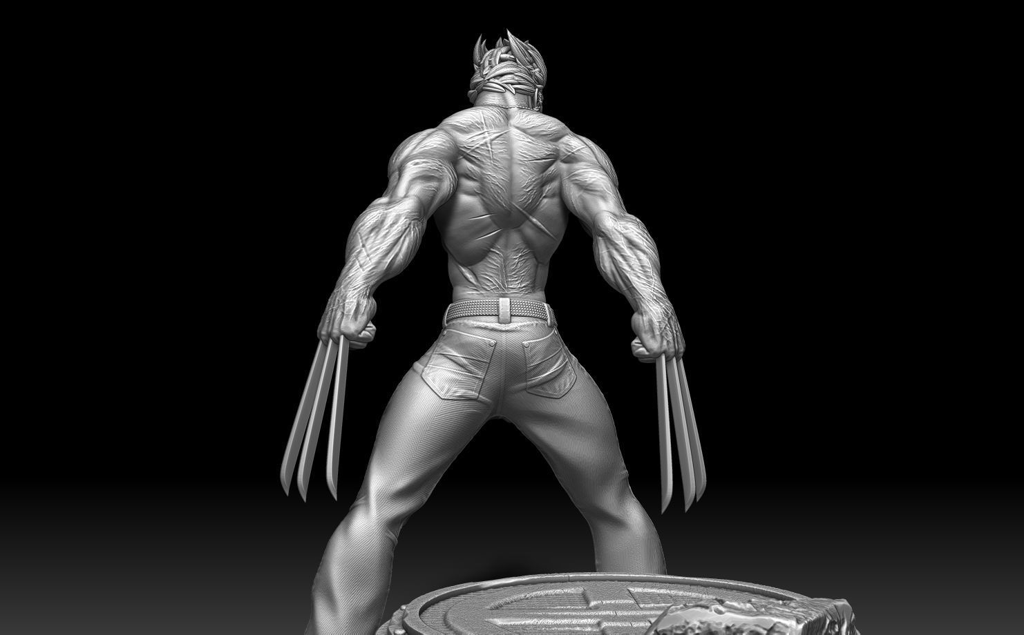 Wolverine X-men Stand 3D print model_7