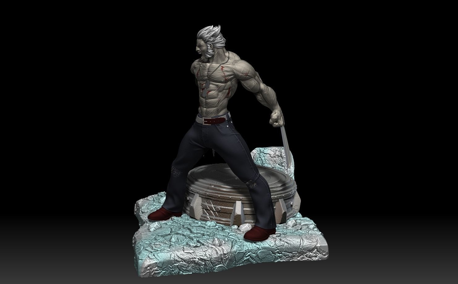 Wolverine X-men Stand 3D print model_3