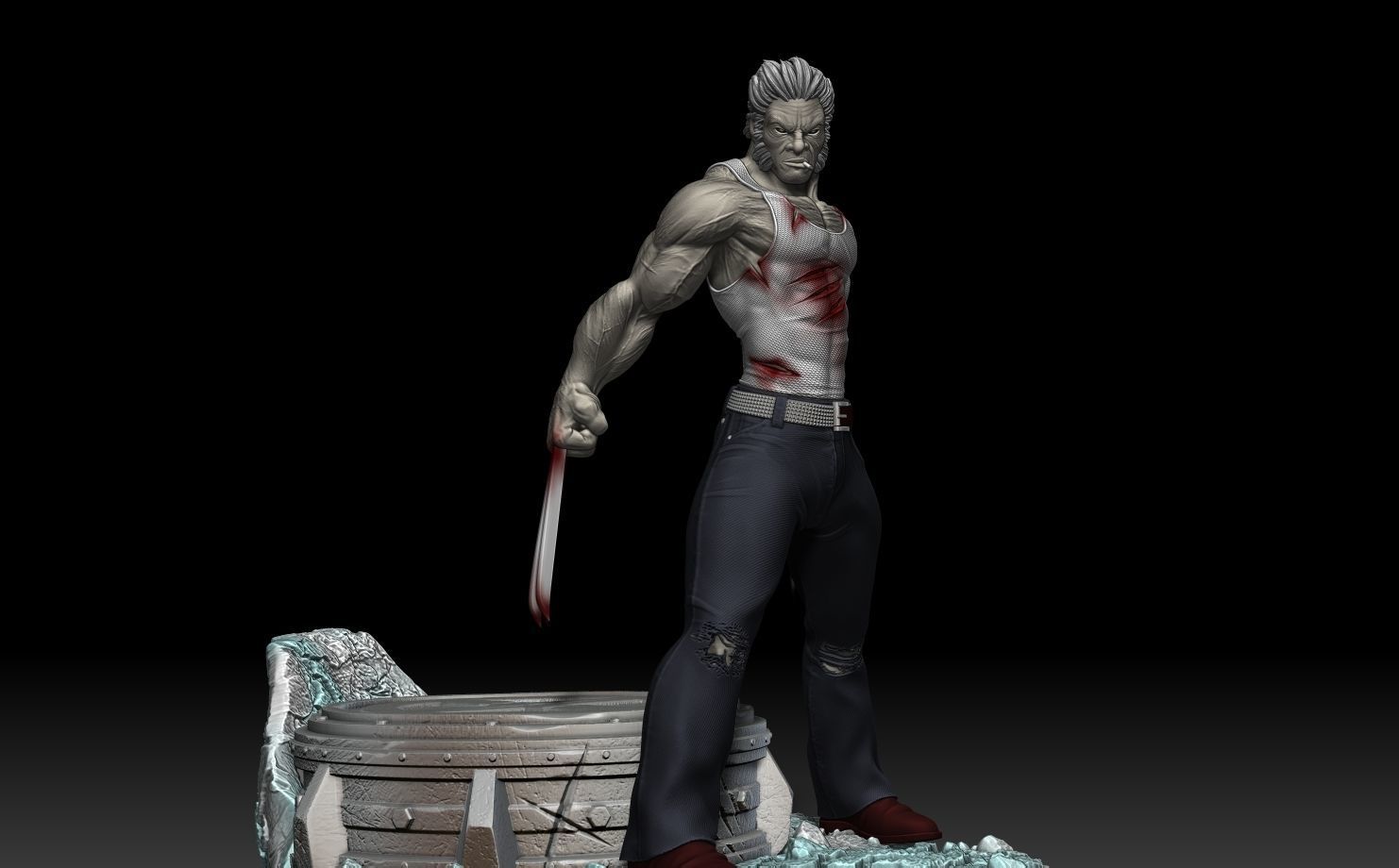 Wolverine X-men Stand 3D print model_13