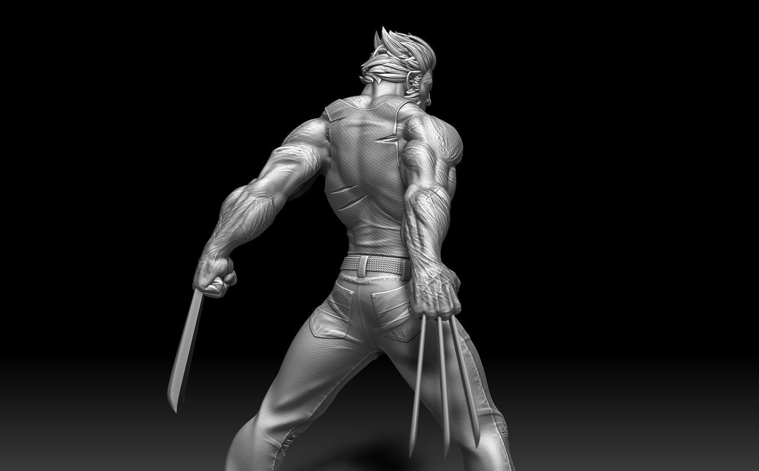 Wolverine X-men Stand 3D print model_9