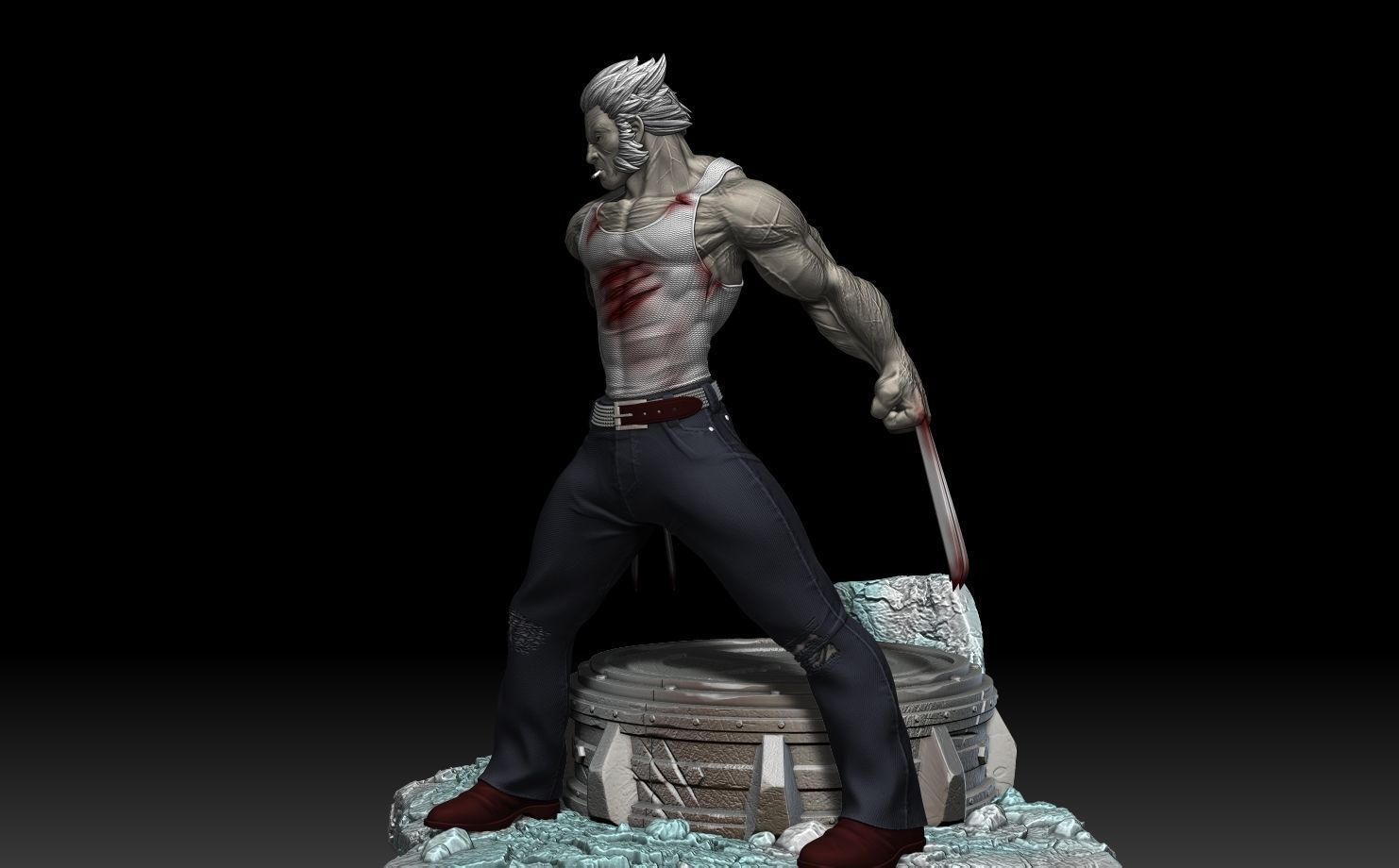 Wolverine X-men Stand 3D print model_14