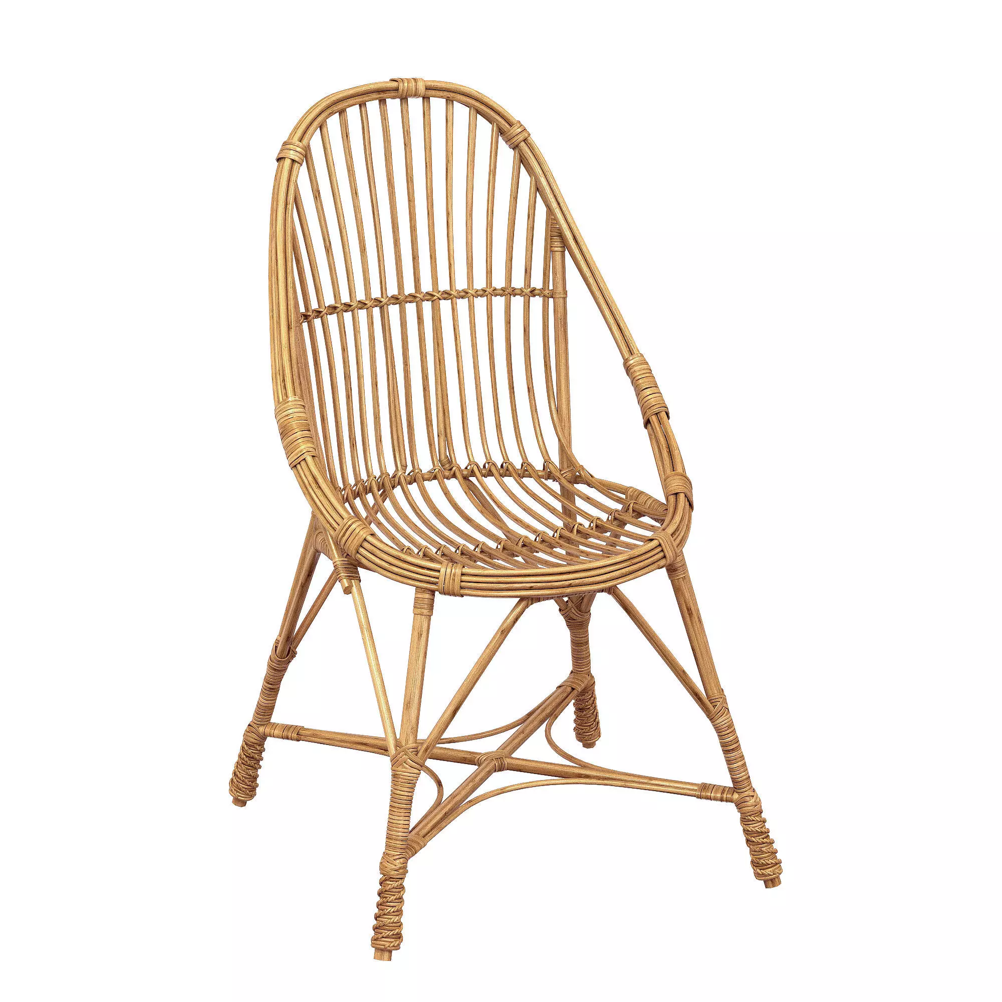1950s Design And Vintage Style Marius wicker armchair 3D model_0
