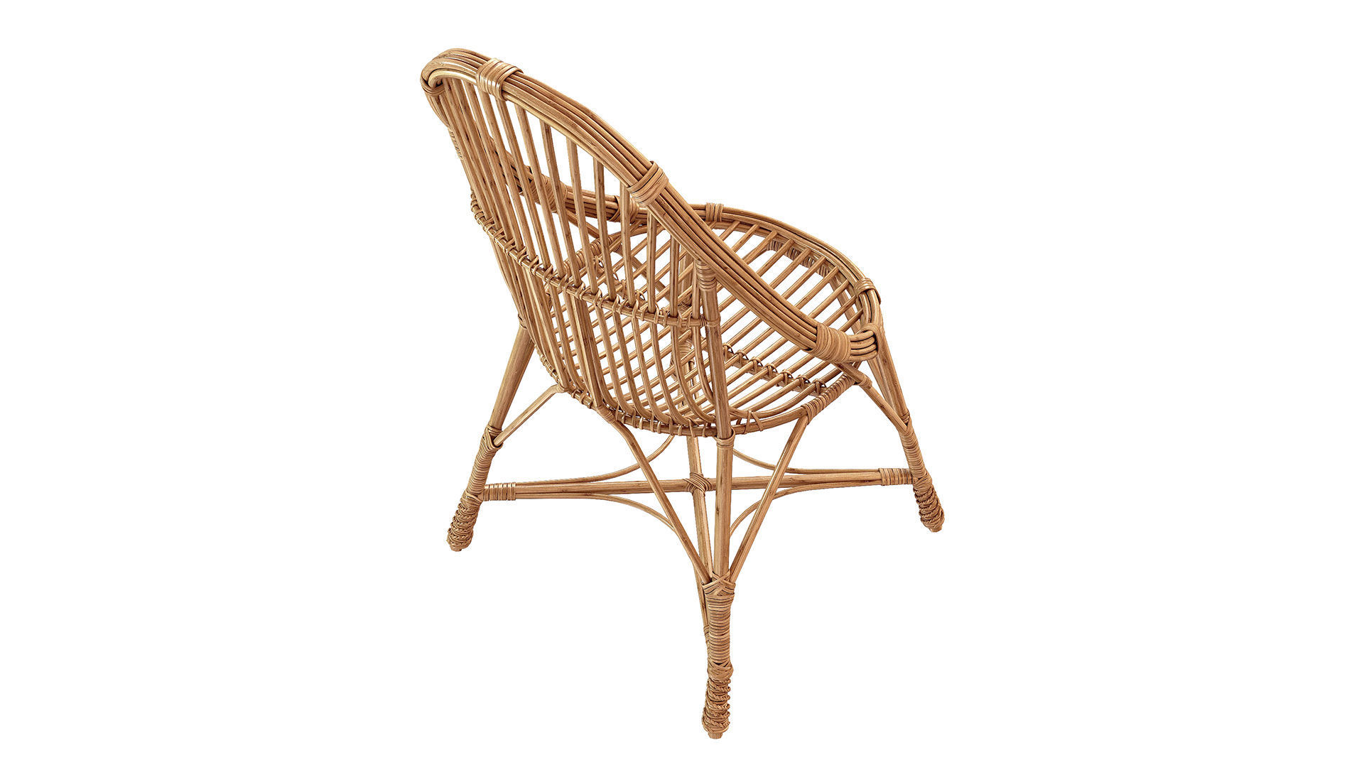 1950s Design And Vintage Style Marius wicker armchair 3D model_5