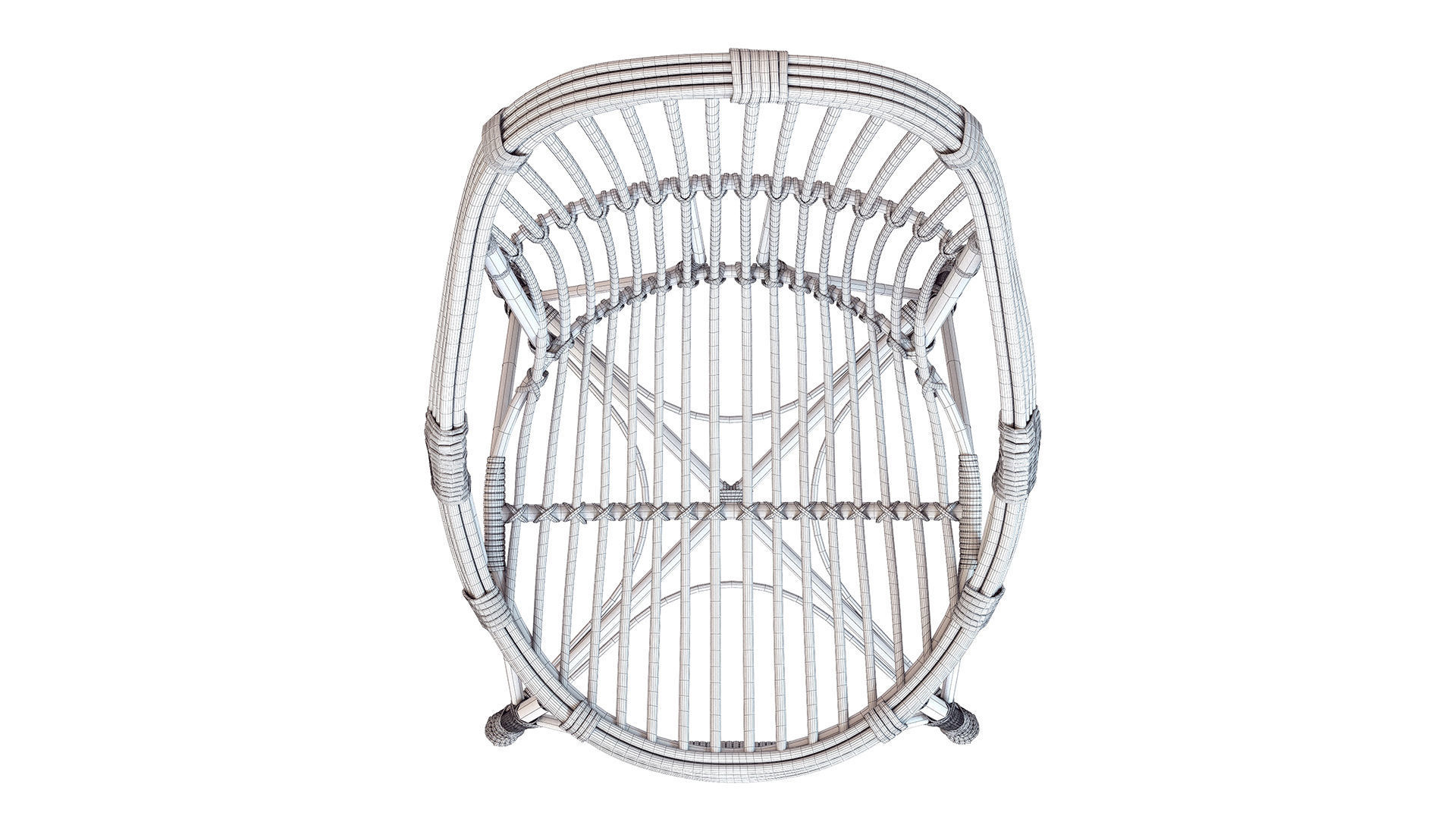 1950s Design And Vintage Style Marius wicker armchair 3D model_11