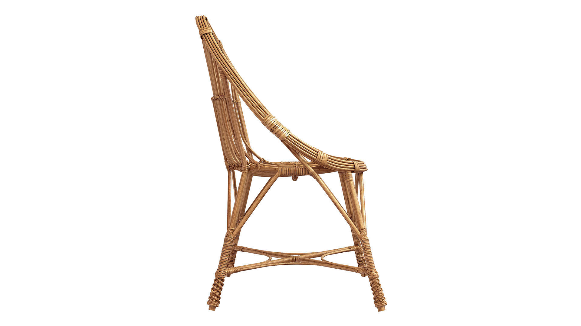 1950s Design And Vintage Style Marius wicker armchair 3D model_2