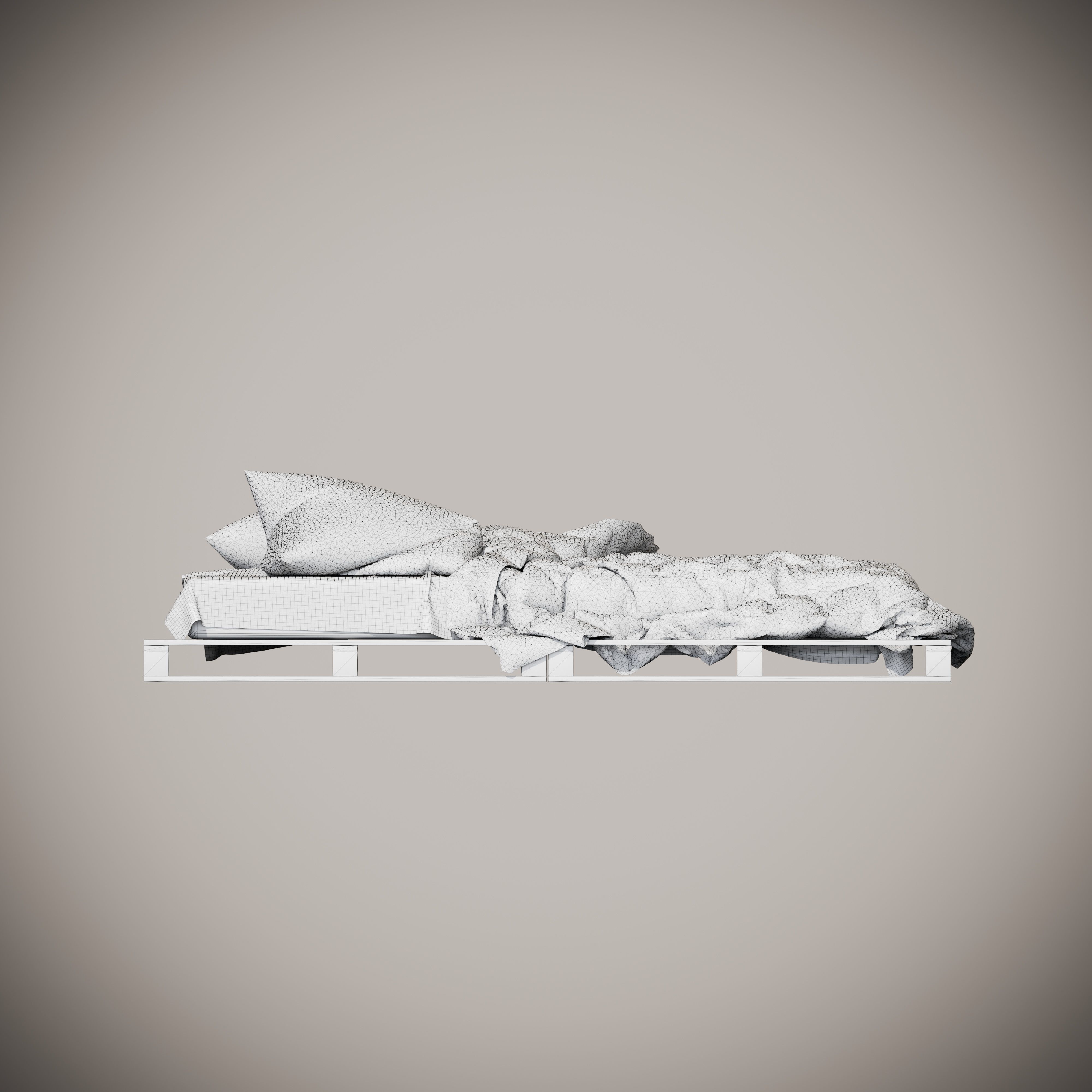 Bed with pallets  3D model_7