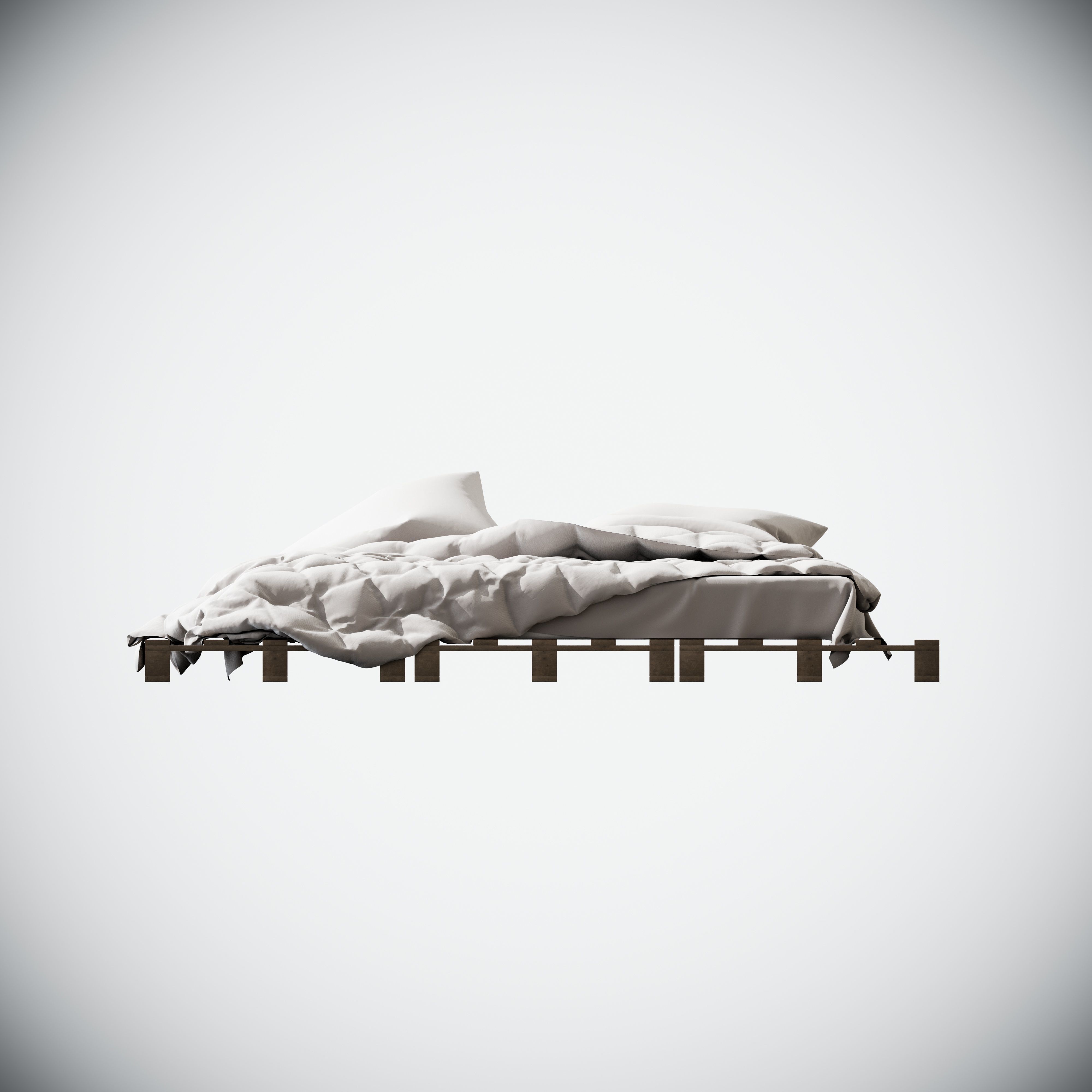 Bed with pallets  3D model_9