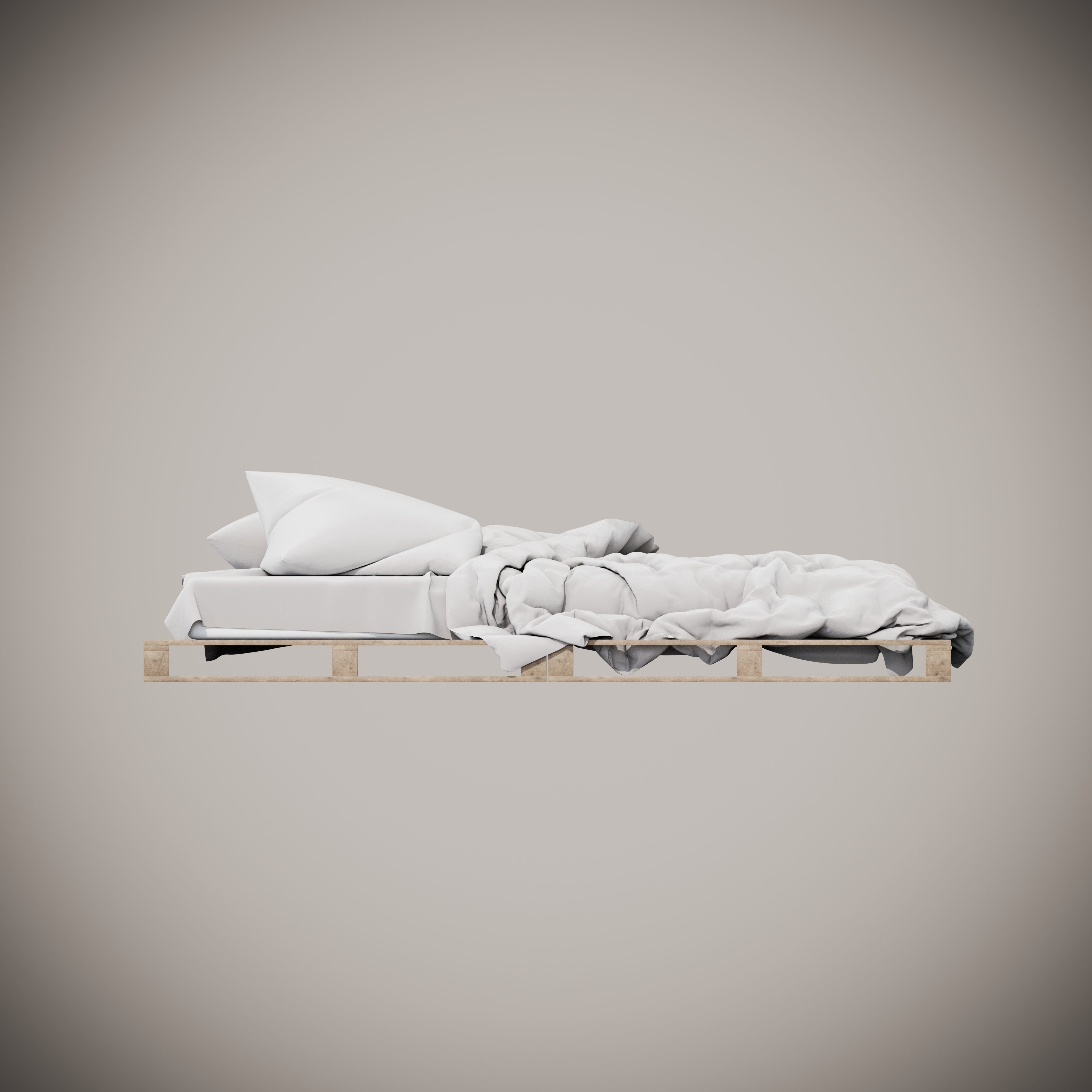 Bed with pallets  3D model_6
