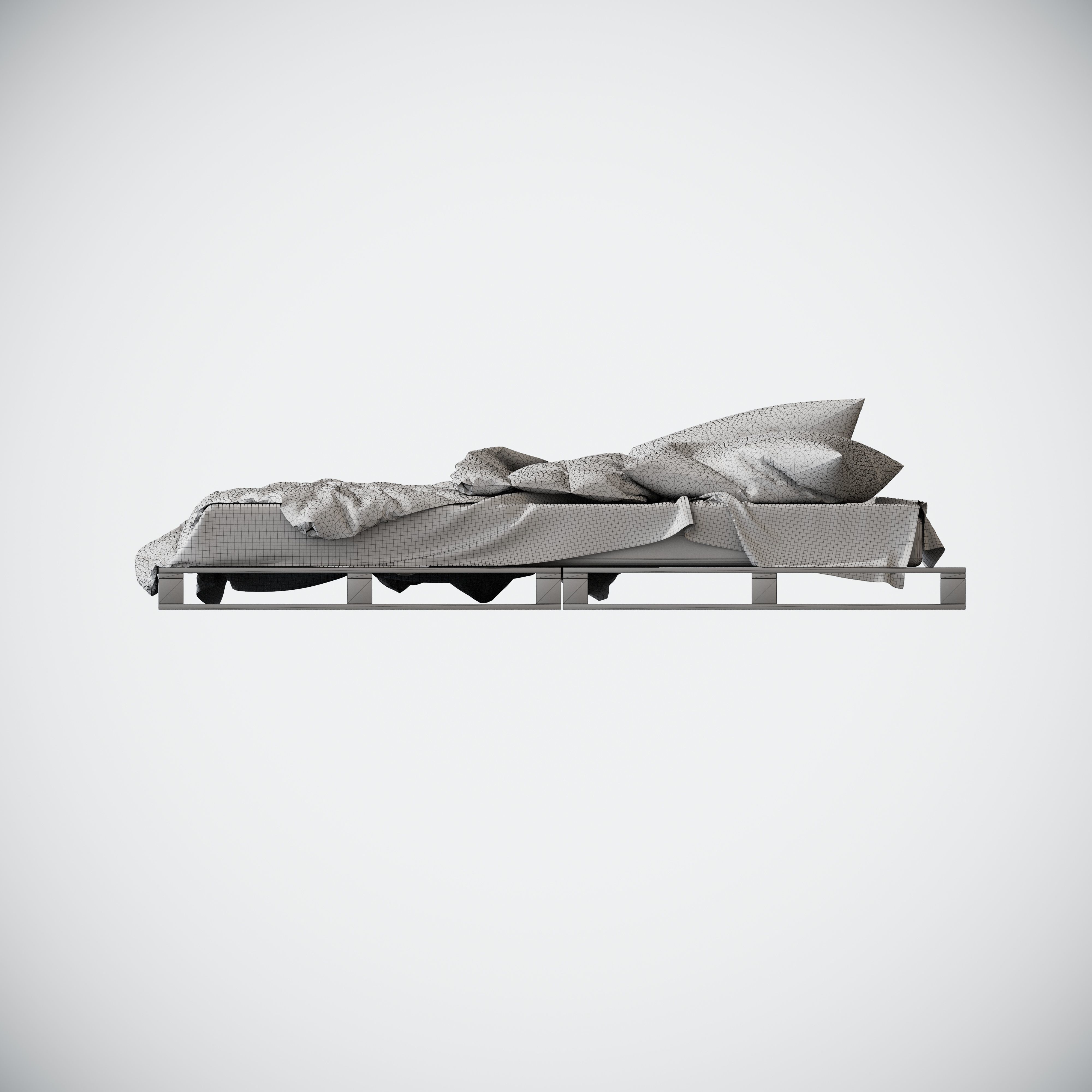 Bed with pallets  3D model_5