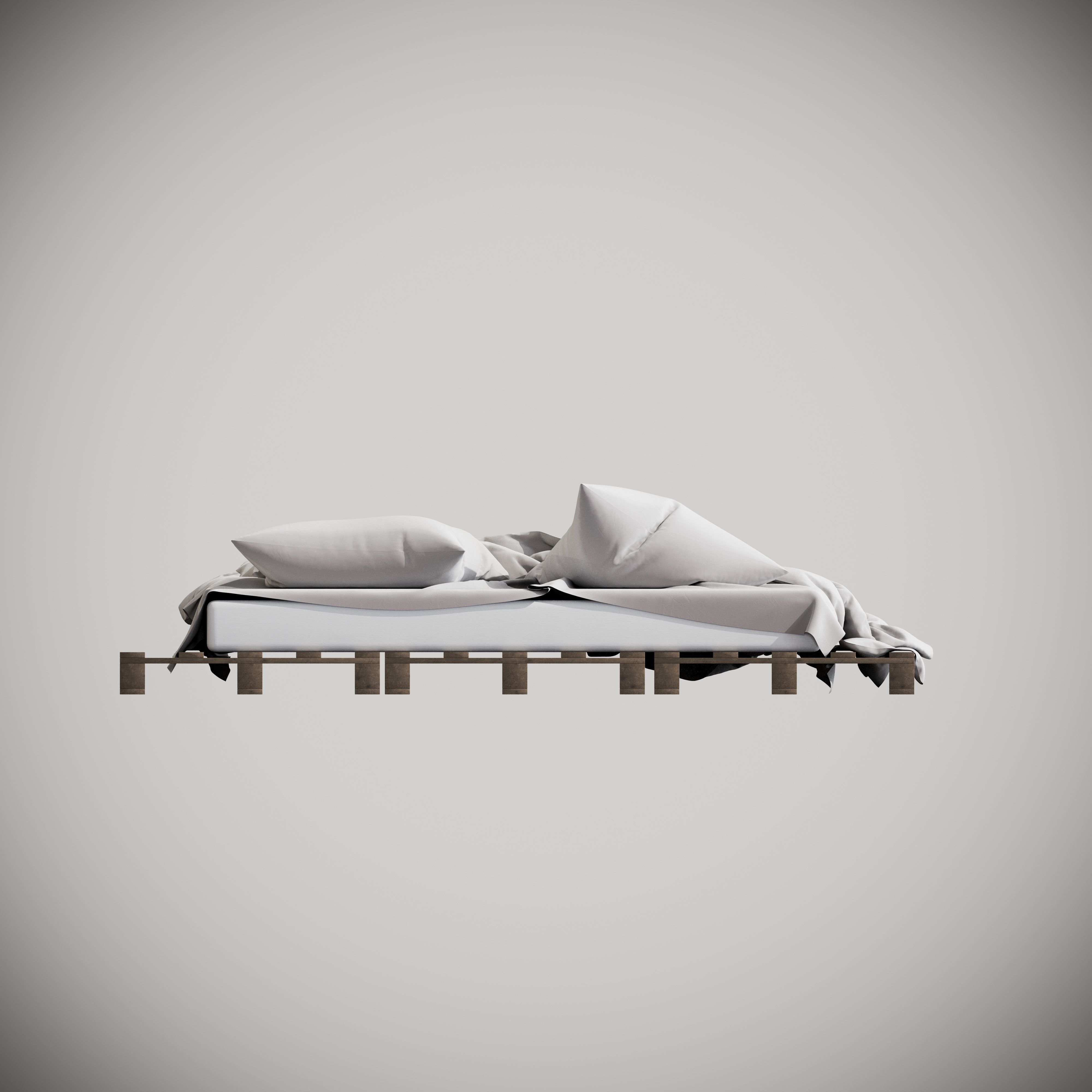 Bed with pallets  3D model_11