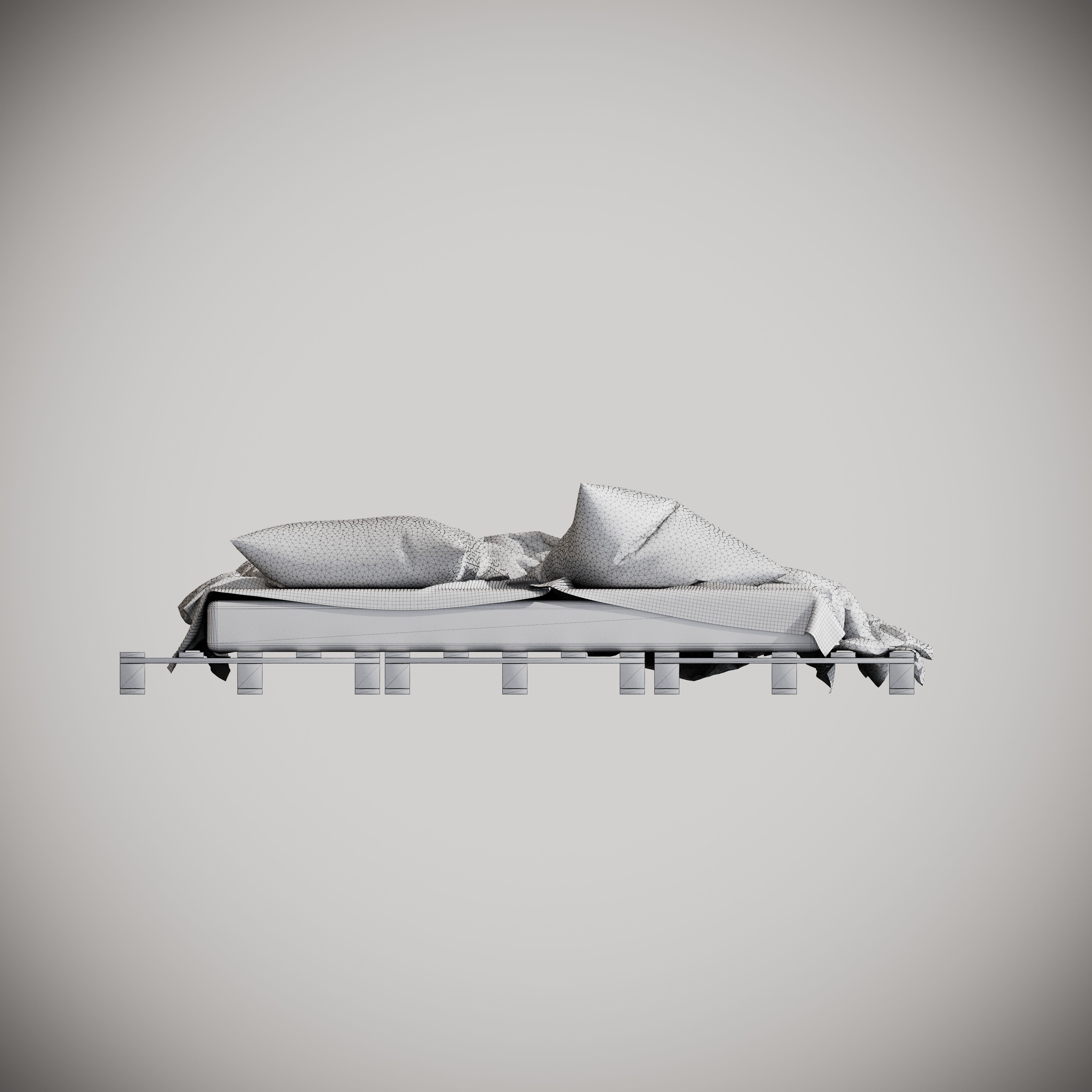 Bed with pallets  3D model_10