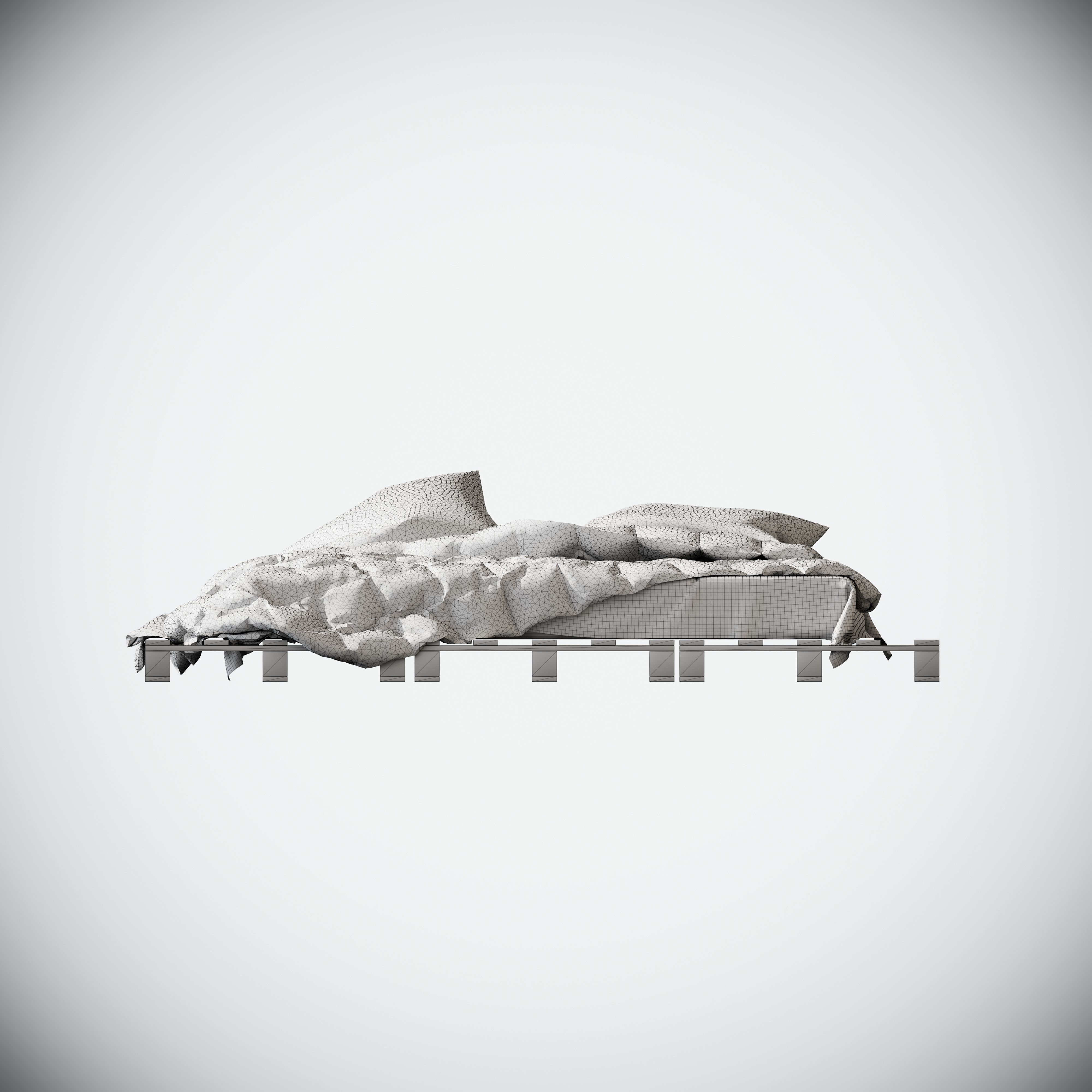 Bed with pallets  3D model_8