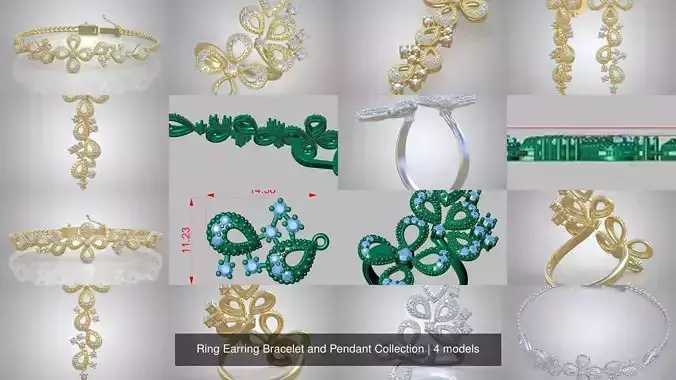 Ring Earring Bracelet and Pendant Collection