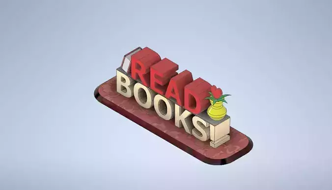 Desk Showpiece Read Books Low-poly 3D model