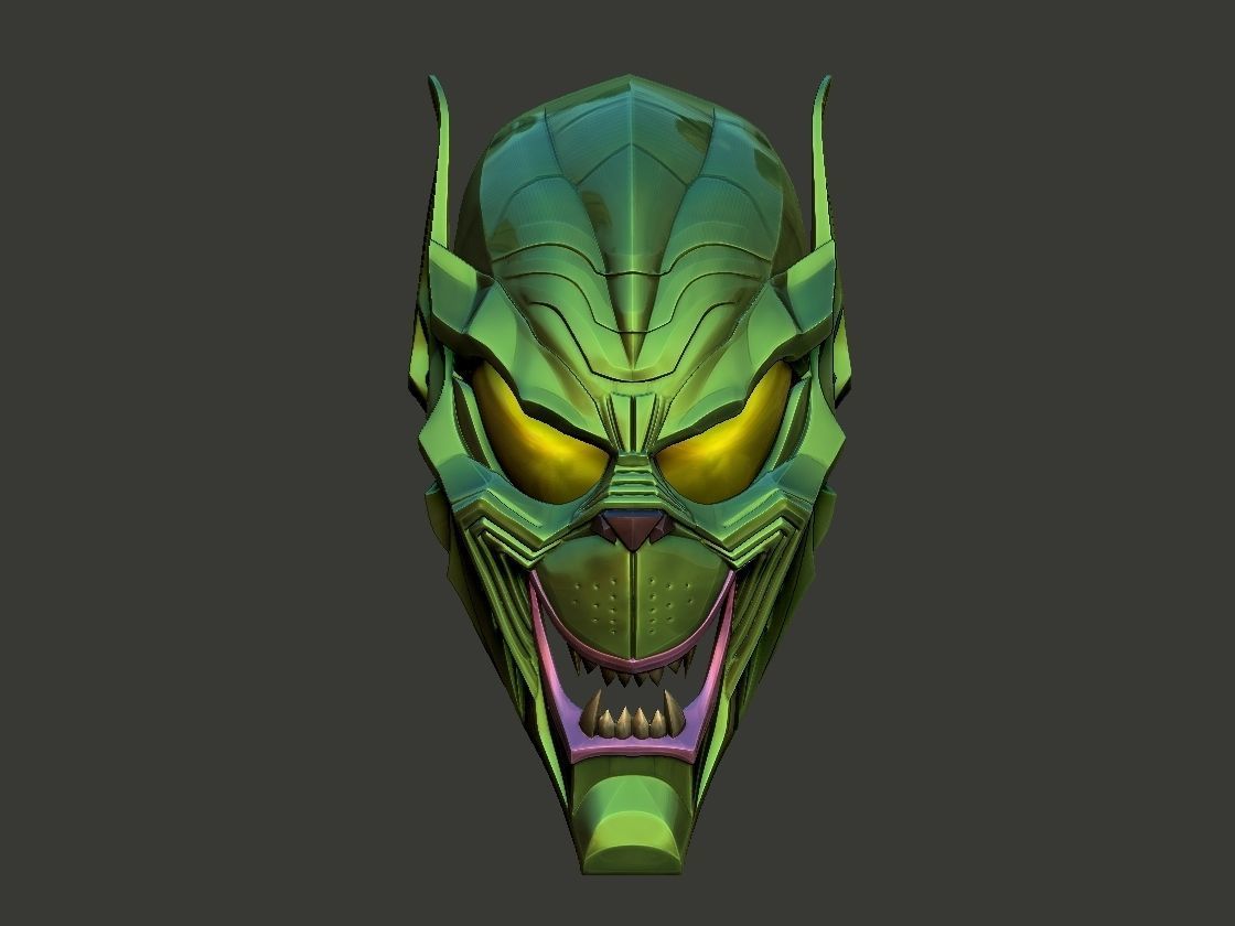 Green Grinch Goblin Christmas Mask 3D print model_1