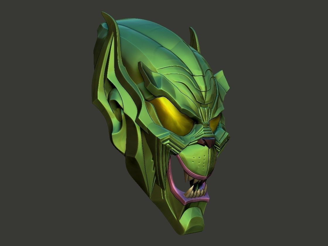 Green Grinch Goblin Christmas Mask 3D print model_2