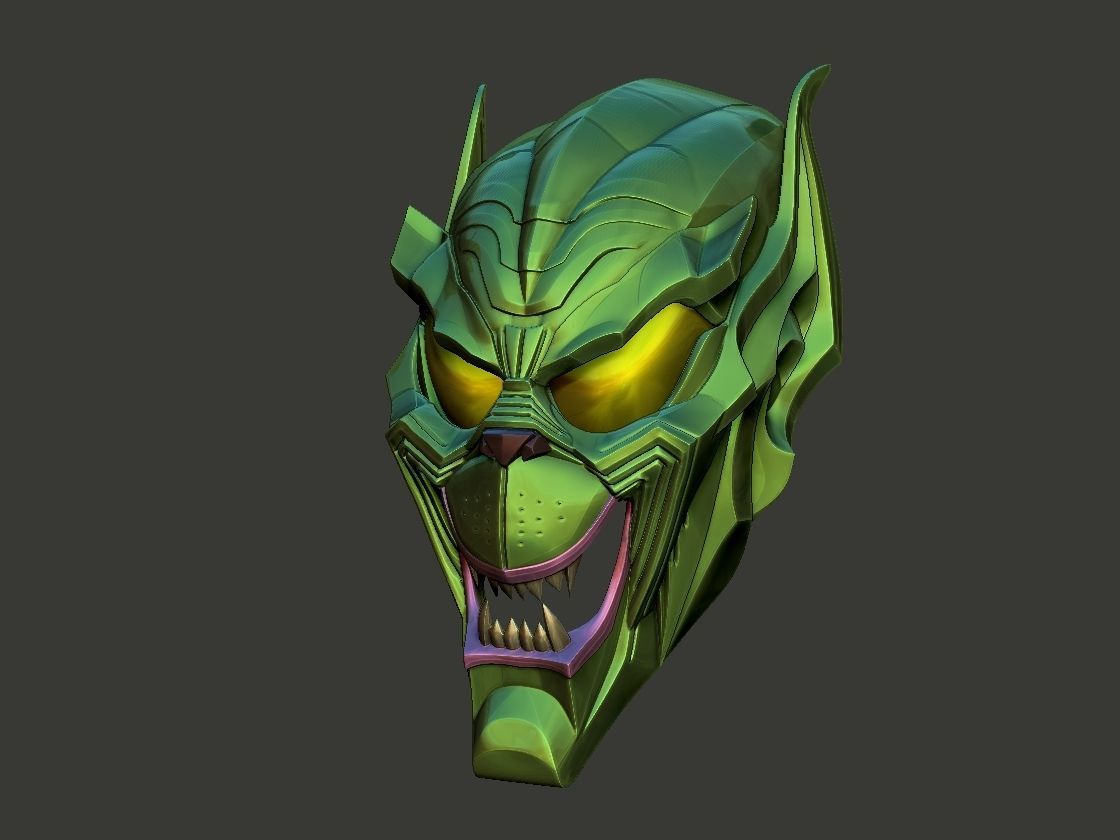 Green Grinch Goblin Christmas Mask 3D print model_4