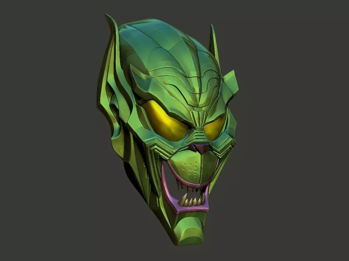 Green Grinch Goblin Christmas Mask 3D print model_0