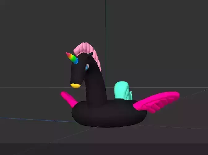 flotador unicornio negro