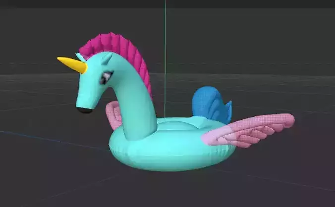 Unicornio azul flotador