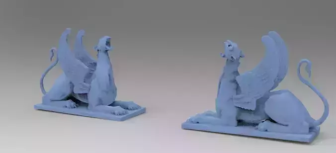 Classical Griffin Sculpture Mirrored