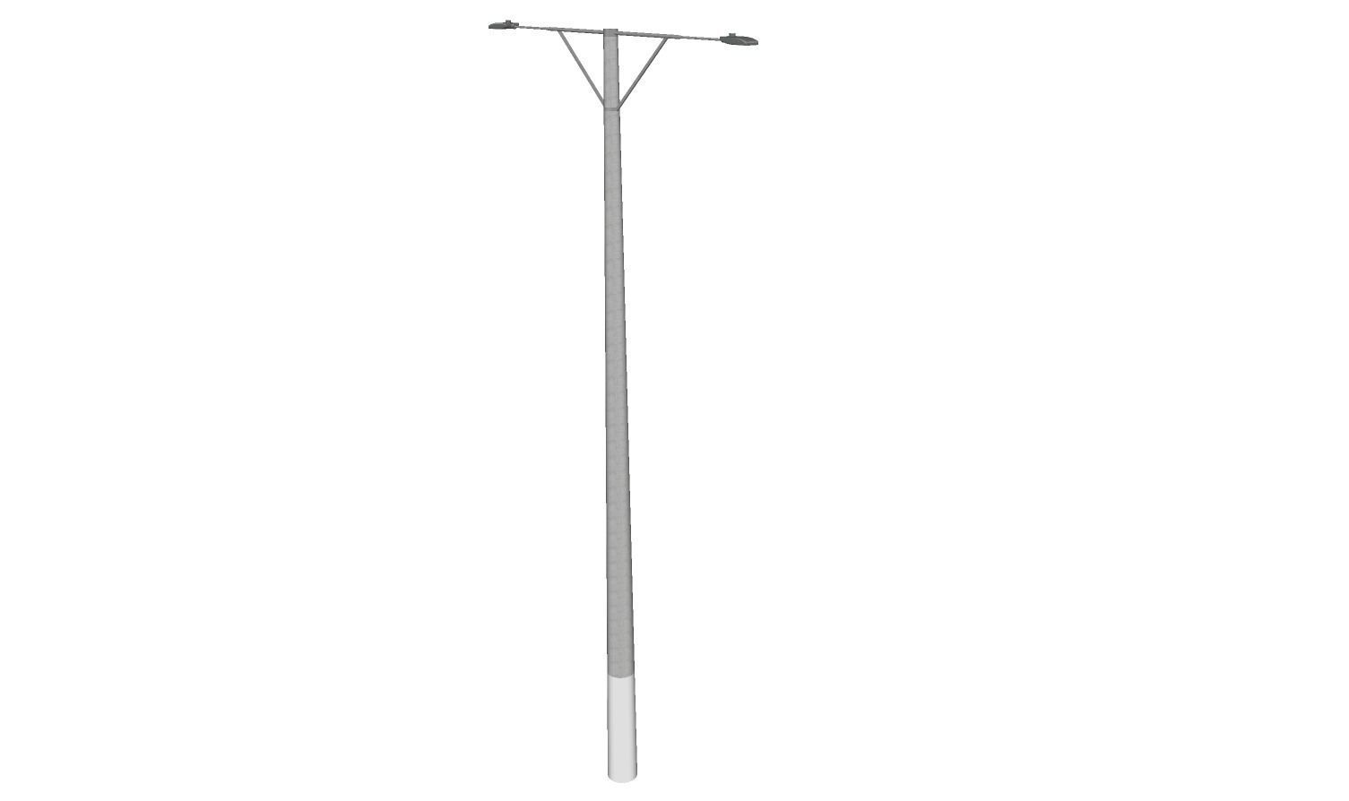 Concrete Lamp Post - Light Pole - Light Post - Street Light 12 3D model_4