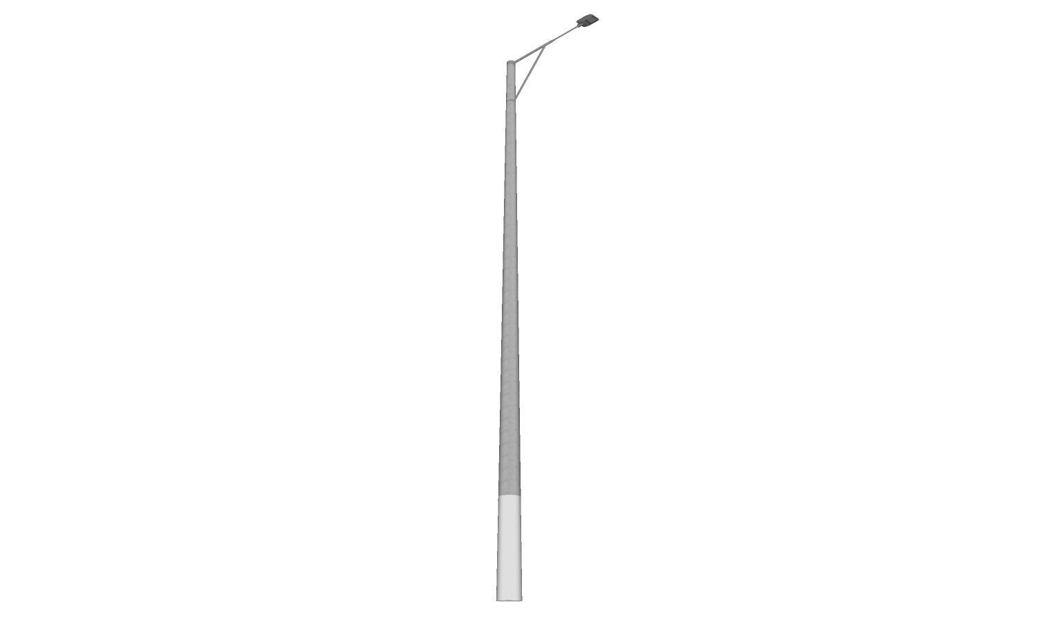 Concrete Lamp Post - Light Pole - Light Post - Street Light 13 3D model_2